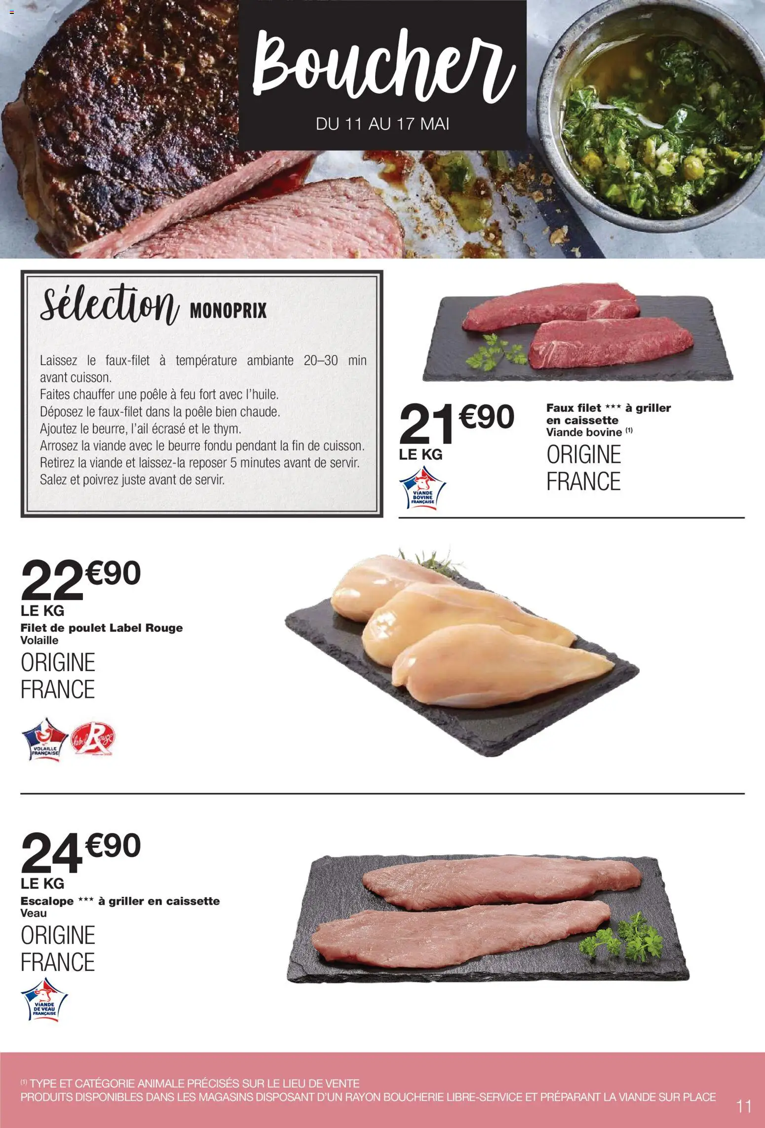 {H1} | Page: 11 | Produits: Poêle, Volaille, Beurre, Viande