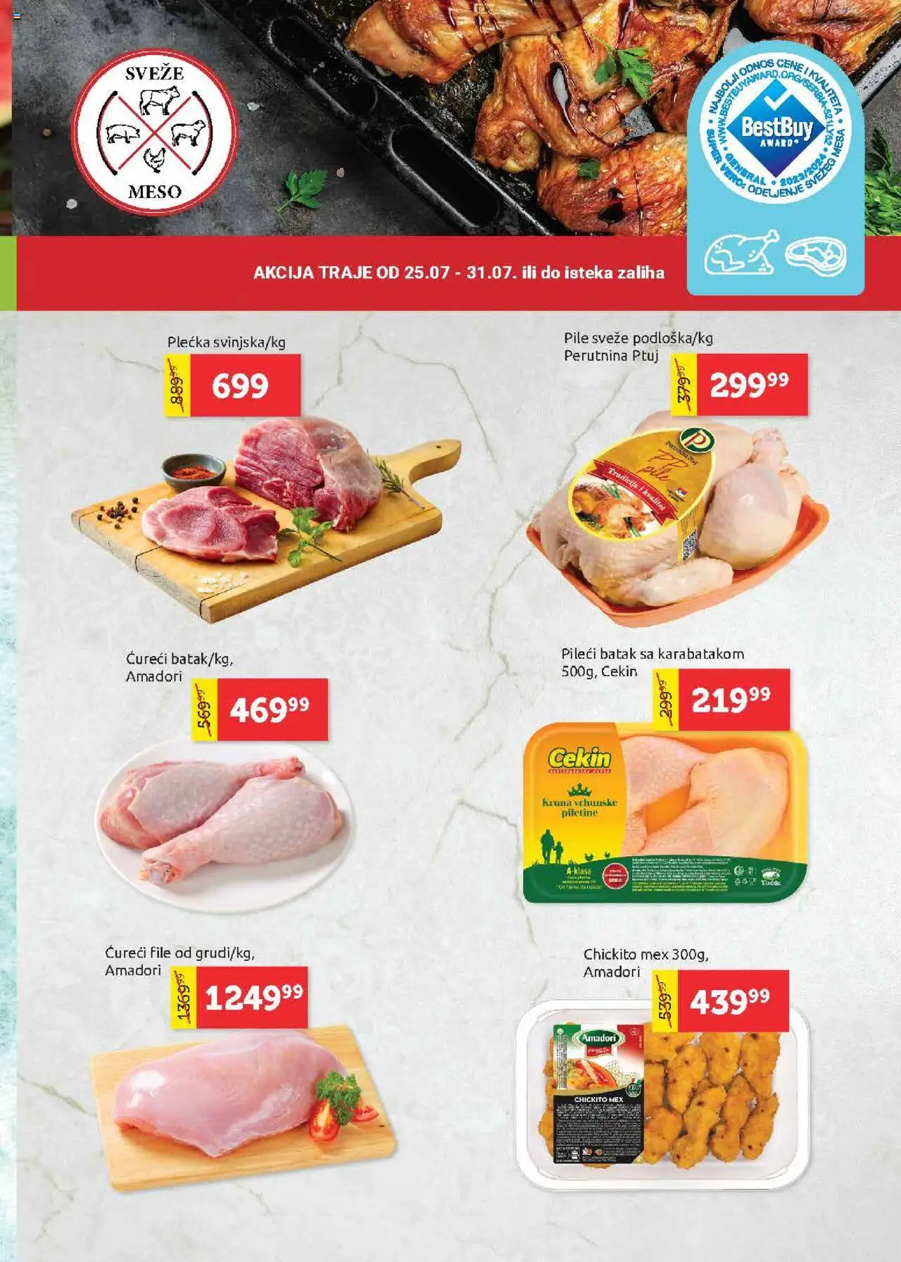 SuperVERO katalog - važi od 24.07.2025 | Strana: 3 | Proizvode: Pile, Ćureći file, Pileći batak, Perutnina Ptuj
