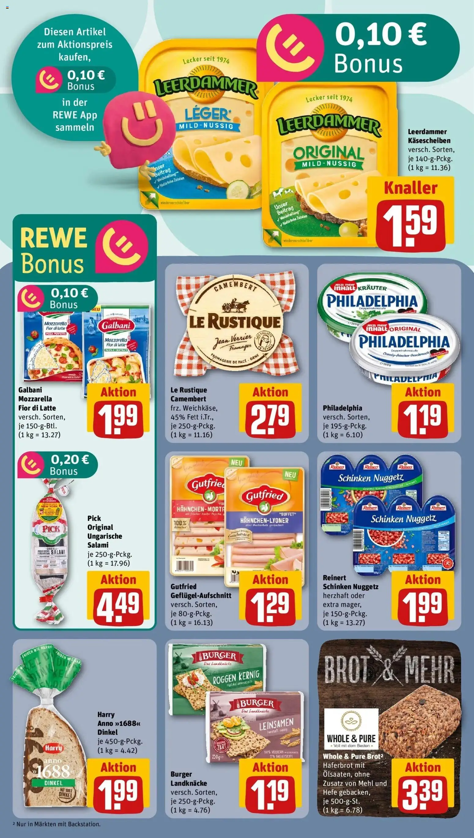 Rewe Prospekt Bremen / Vahr	 – gültig ab 09.03.2026 | Seite: 12 | Produkte: Philadelphia, Mozzarella, Brot, Schinken