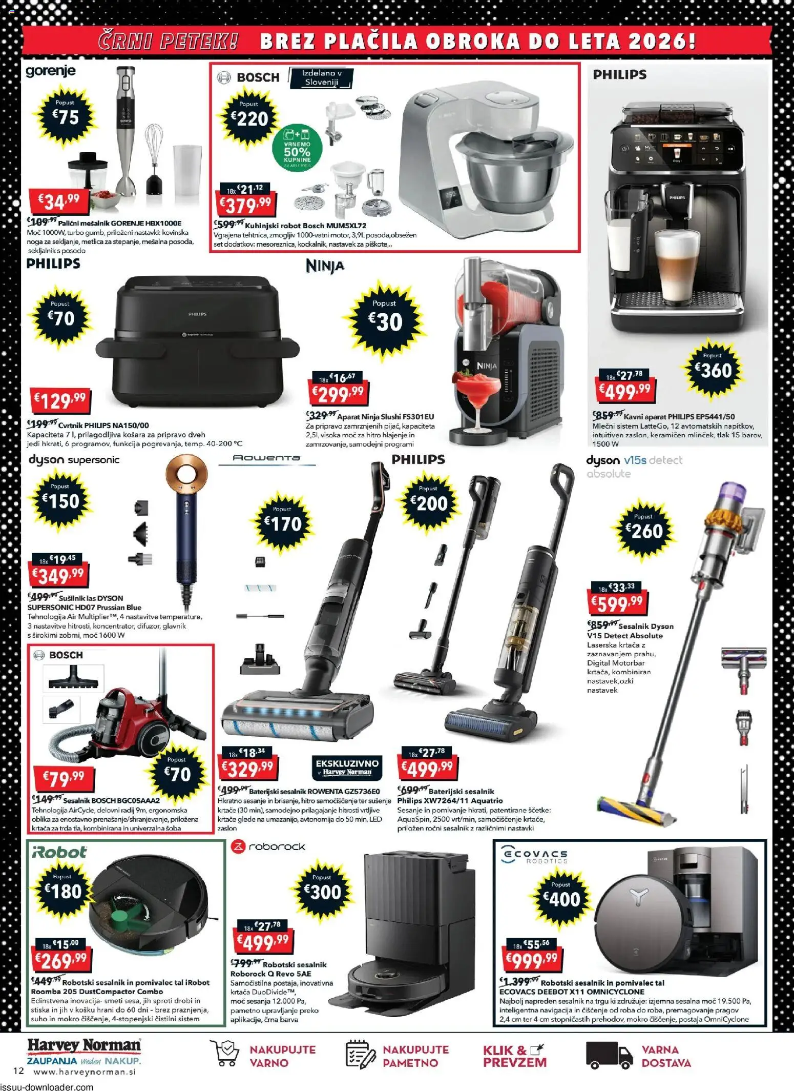 Novi Harvey Norman katalog ponudbe – veljaven od 03.11.2025 | Stran: 12 | Izdelki: Mesalnik, Navigacija, Barva, Sesalnik