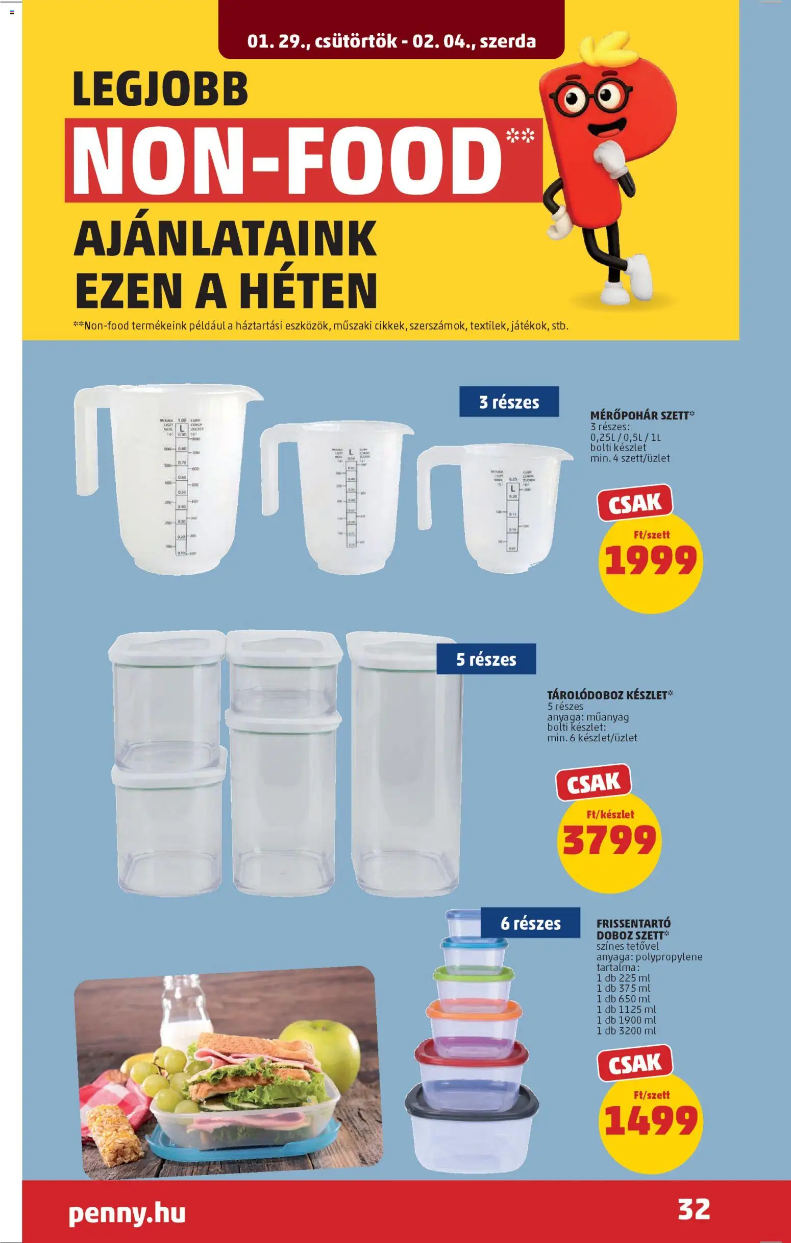 PENNY akciós ujság - amely érvényes a következő dátumtól: 29.01.2026 | Oldal: 36 | Termékek: Tárolódoboz, Doboz, Frissentartó doboz