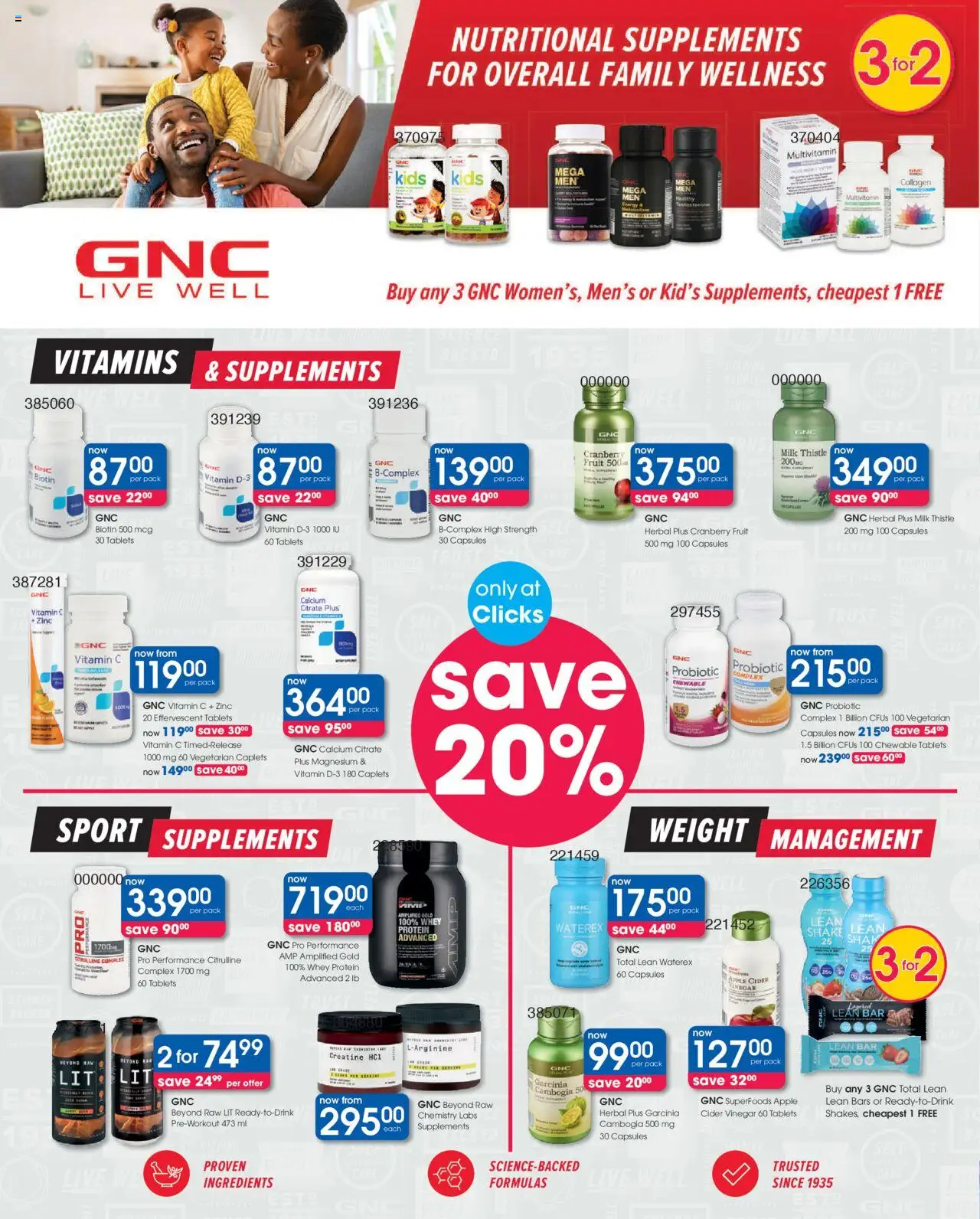 Clicks Specials │ valid from 07.08.2025 | Page: 26 | Products: Detergente líquido, Cider, Fruit, Supplements