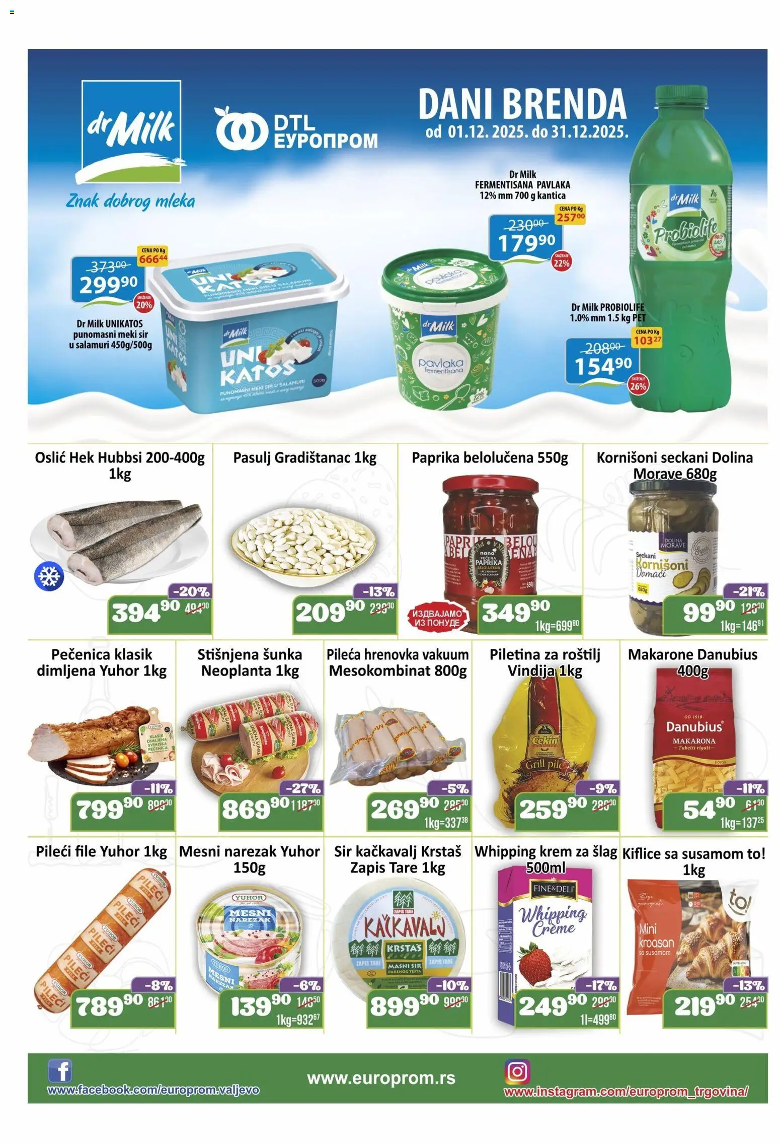 Europrom katalog - važi od 26.12.2025 | Strana: 2 | Proizvode: Pile, Kačkavalj, Piletina, Pečenica