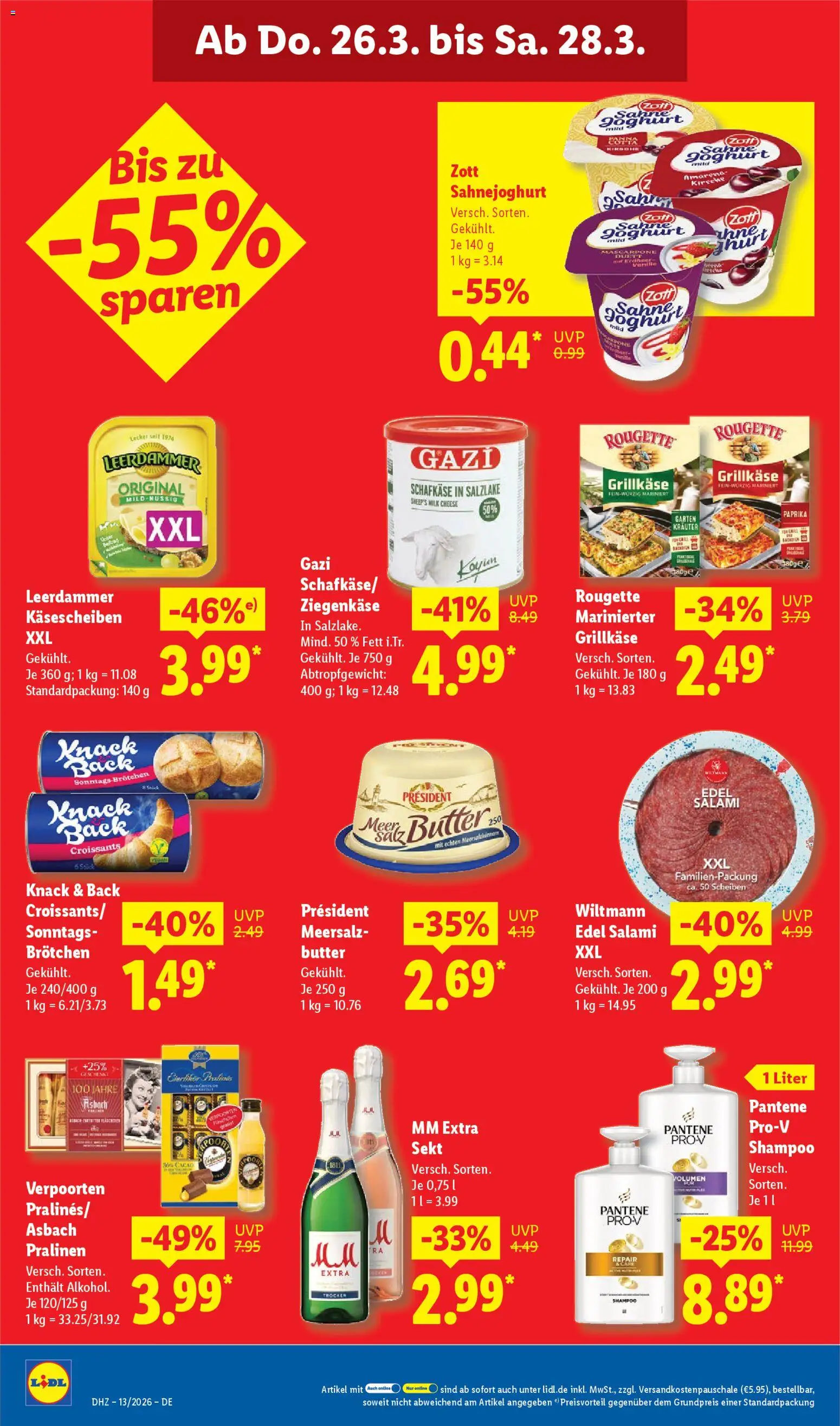 Lidl Prospekt – gültig ab 23.03.2026 | Seite: 70 | Produkte: Sekt, Ziegenkäse, Leerdammer, Paprika