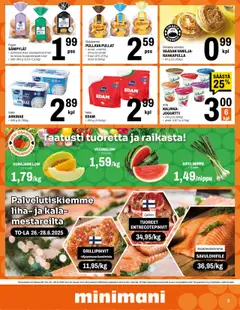  | Sivu: 3 | Tuotteet: Vesimeloni, Entrecote, Kala, Porkkana