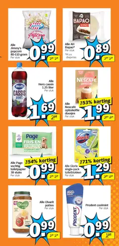 Alle Jimmy's popcorn 80-110 gram, Popcorn 80-110 gram per stuk - Voorbeeld van een folder van Albert Heijn, geldig van 16.03.2026 | Pagina: 6 | Producten: Oploskoffie, Toilet, Nescafe, Cappuccino