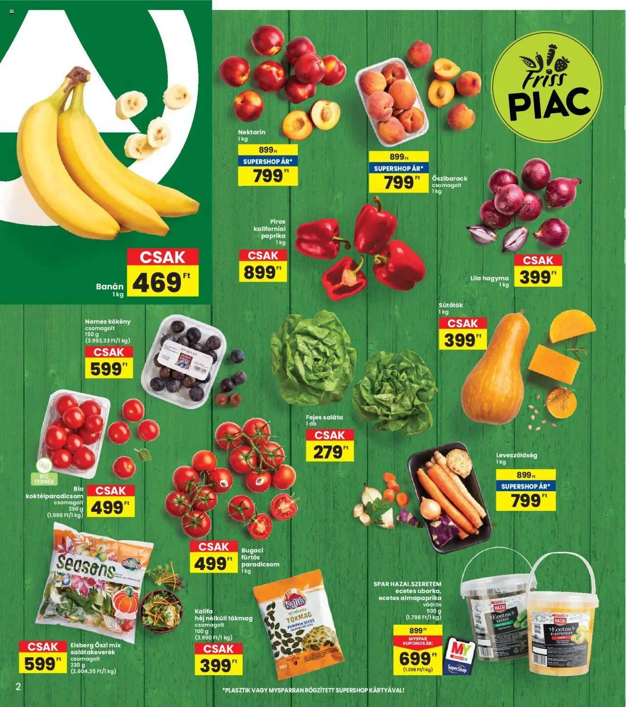 Interspar akciós ujság - amely érvényes a következő dátumtól: 11.09.2025 | Oldal: 2 | Termékek: Tökmag, Őszibarack, Koktélparadicsom, Saláta