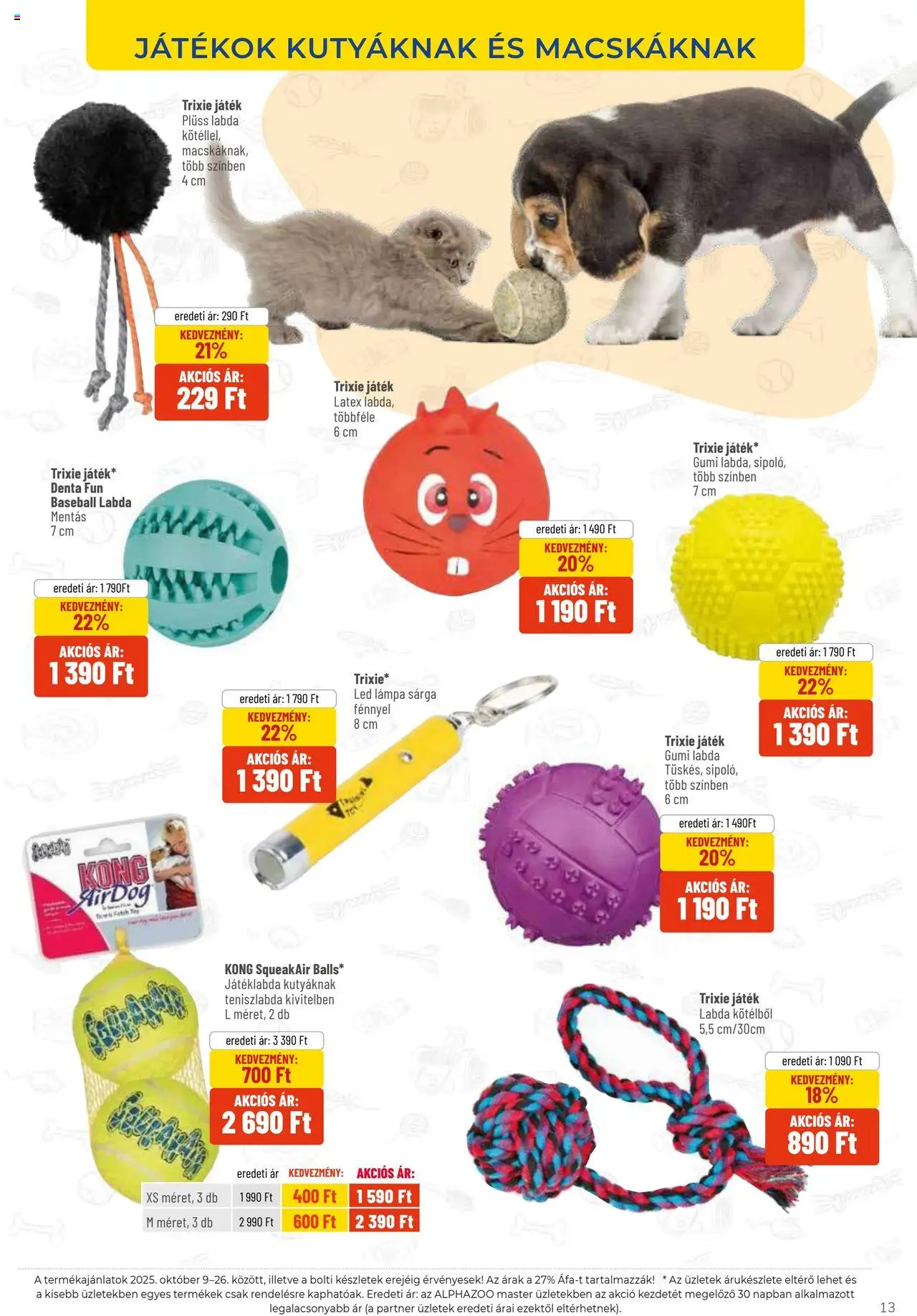 AlphaZoo akciós ujság - amely érvényes a következő dátumtól: 09.10.2025 | Oldal: 13 | Termékek: Játékok, Plüss, Led lámpa, Lámpa