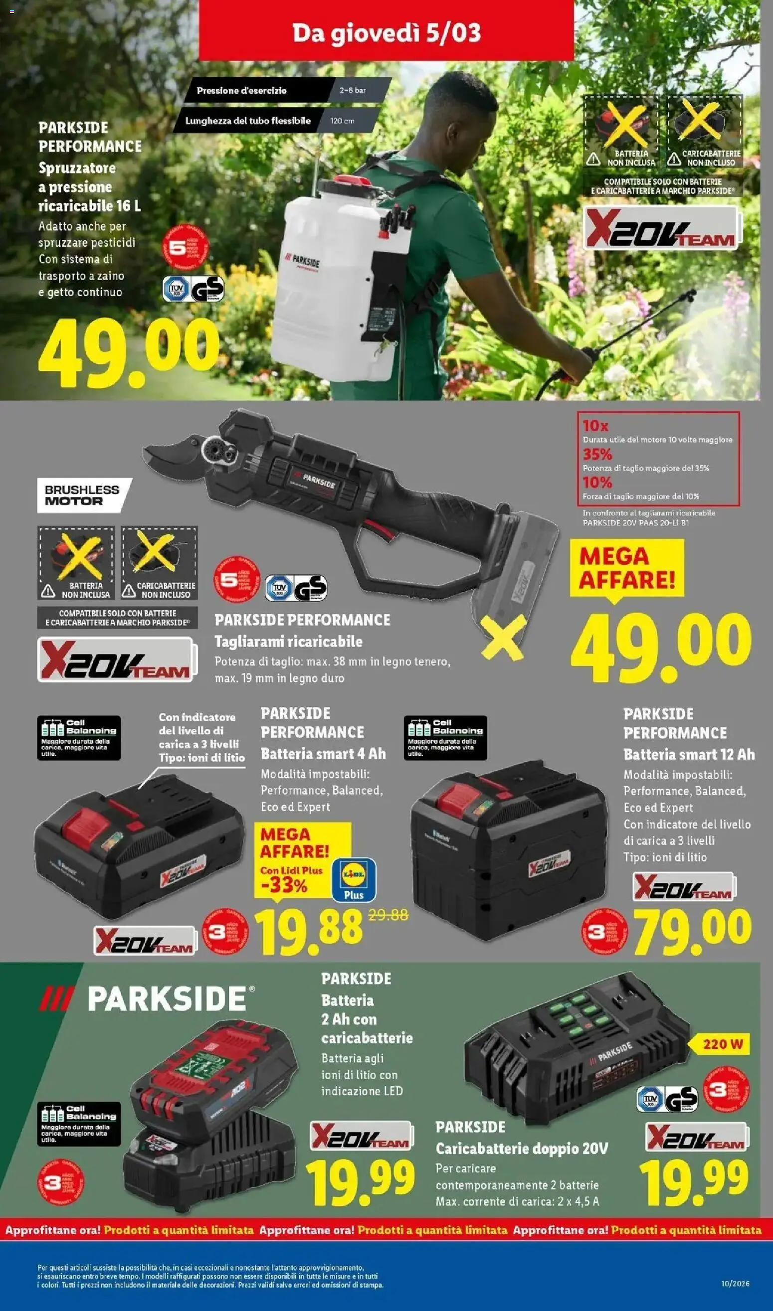 Volantino Lidl del 01.03.2026 | Pagina: 43 | Prodotti: Zaino, Tubo, Batteria, Batterie