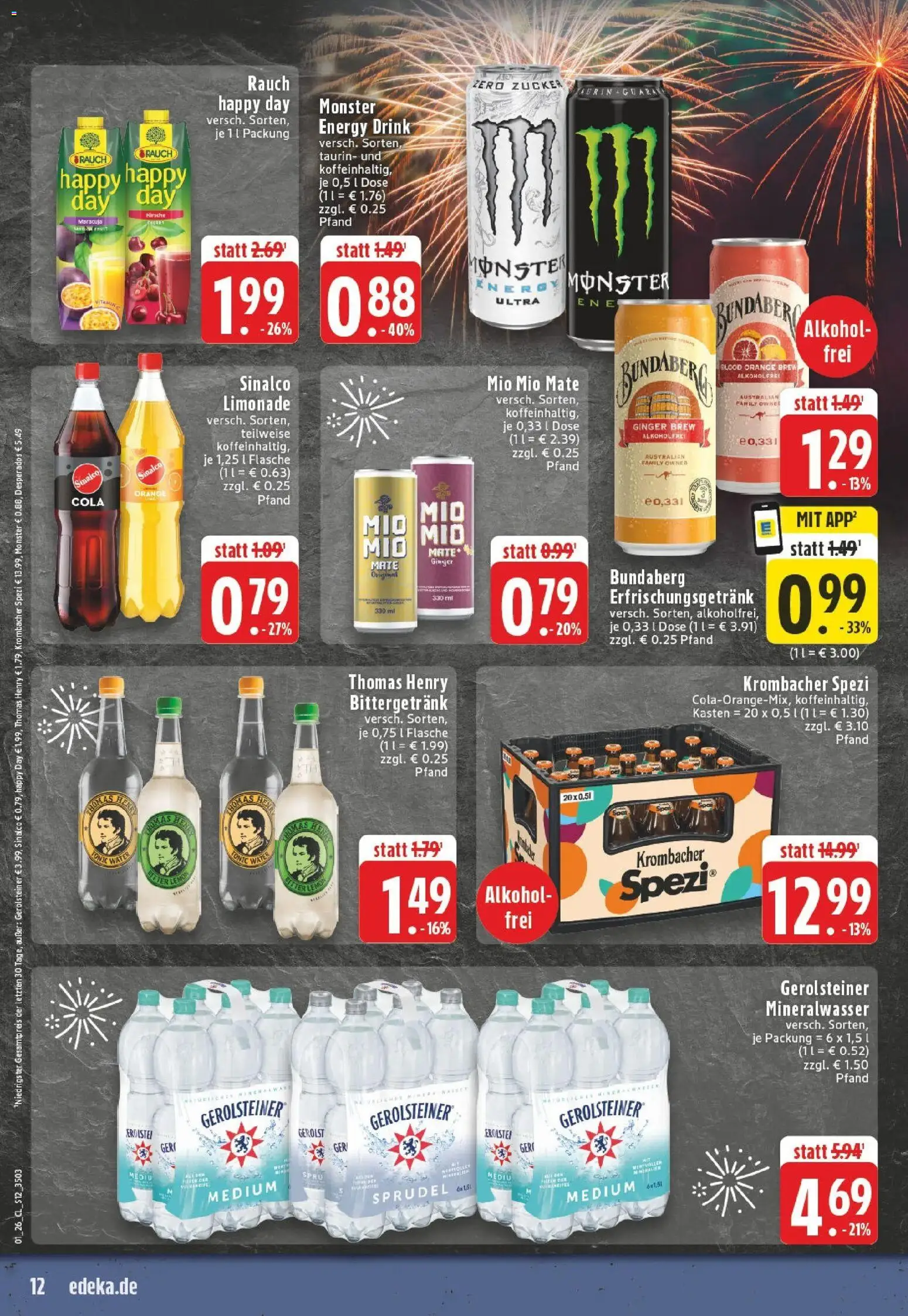 Edeka prospekt Meerbusch	 – gültig ab 28.12.2025 | Seite: 12 | Produkte: Energy, Limonade, Desperados, Gerolsteiner