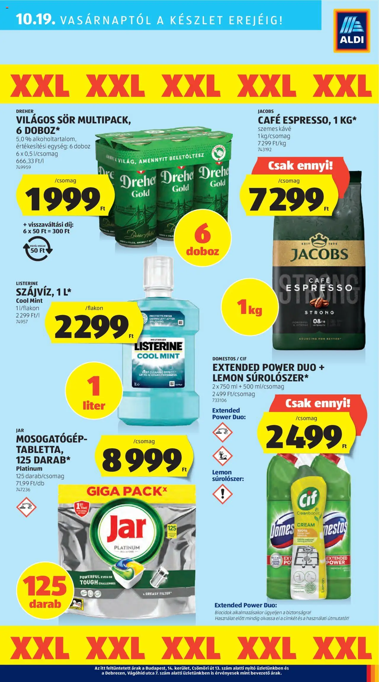 Aldi akciós ujság - amely érvényes a következő dátumtól: 16.10.2025 | Oldal: 39 | Termékek: Mosogatógép, Doboz, Kávé, Sör