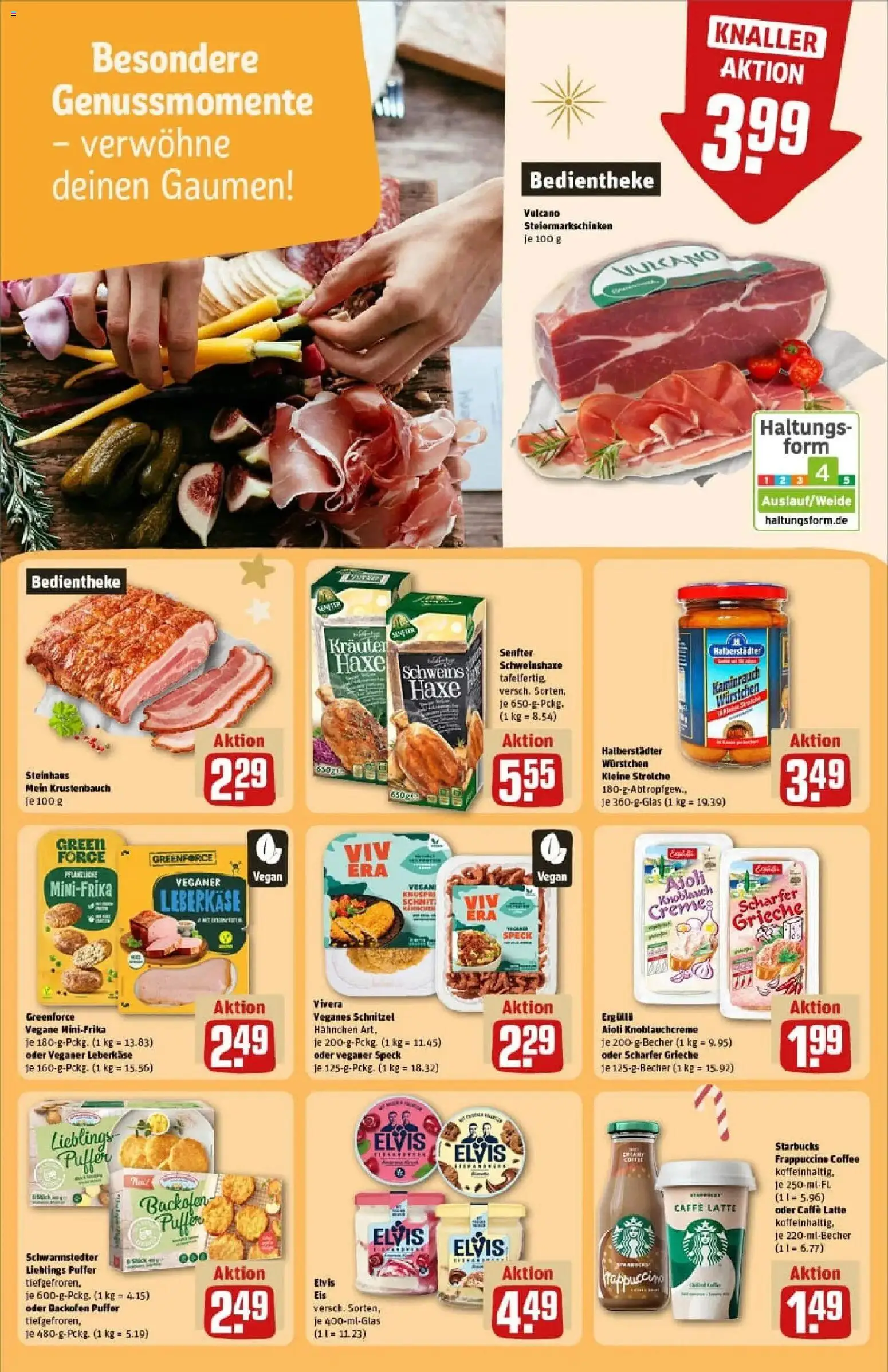 Rewe prospekt Isenbüttel	 – gültig ab 23.11.2025 | Seite: 15 | Produkte: Hahnchen, Starbucks, Schnitzel, Leberkase