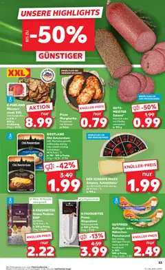 K-PURLAND Minuten-steak XXL, vom Jungbullen je 8 St. = 600-g-Großpackg. ab 09.10.2025 gültig | Seite: 53 | Produkte: Bäckerei, Edamer, Pfeffer, Salami