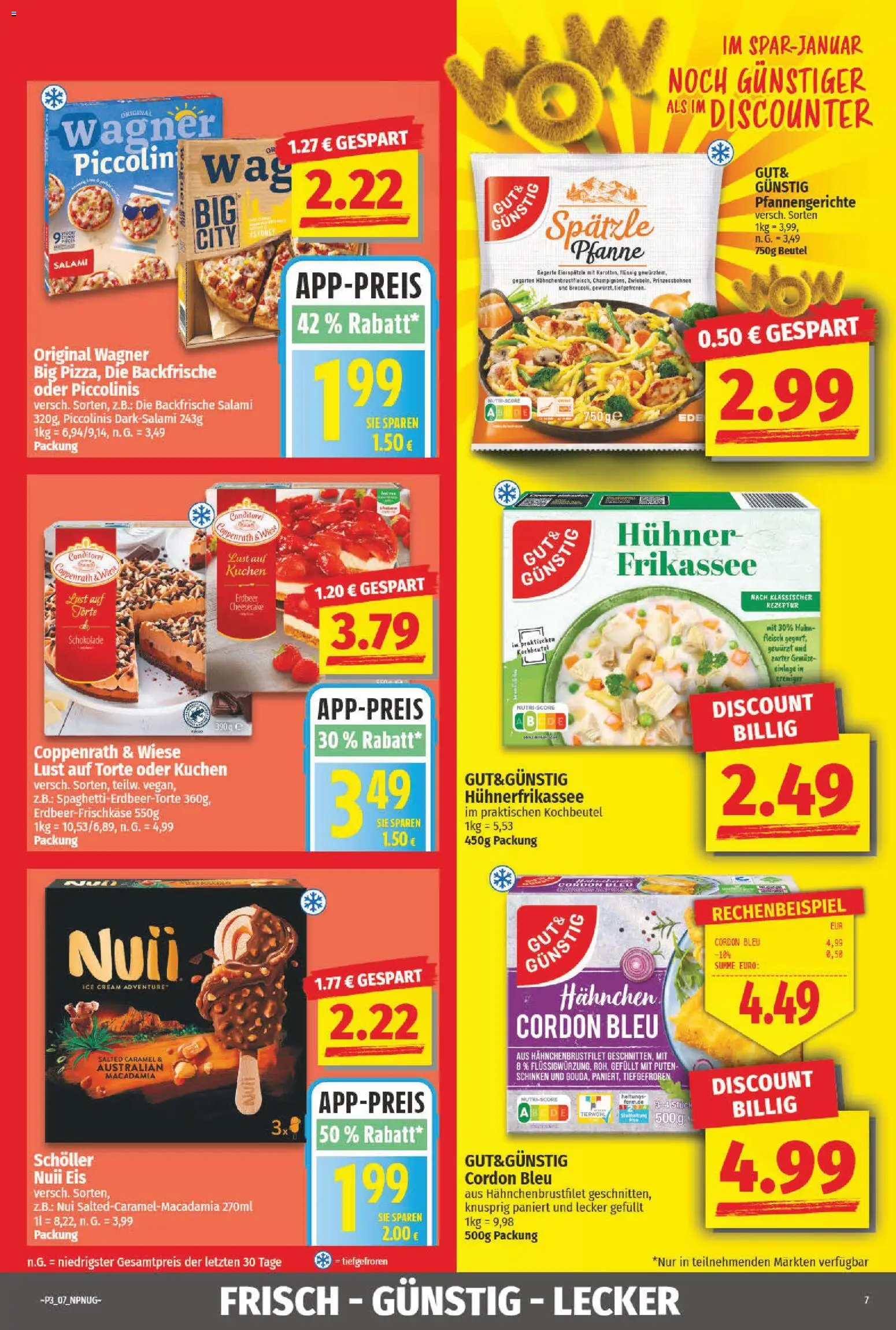 NP Discount Prospekt 	 – gültig ab 12.01.2026 | Seite: 7 | Produkte: Schokolade, Piccolinis, Schinken, Eis