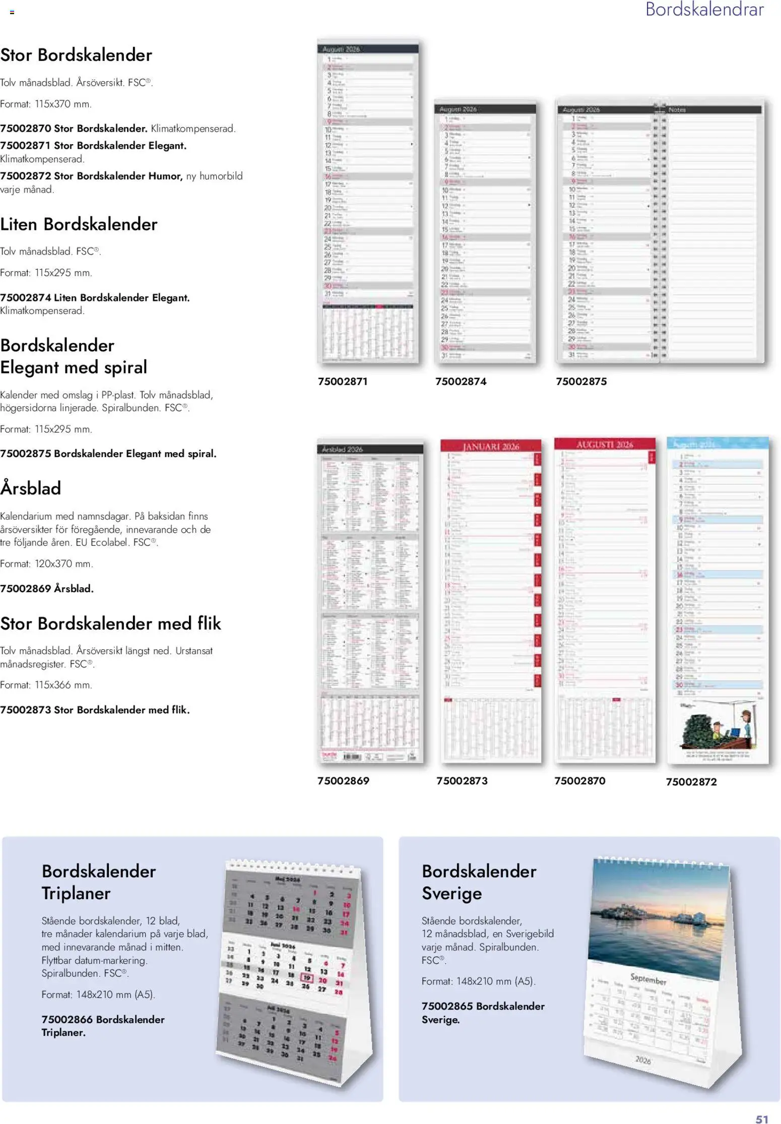 Lyreco reklamblad aktuell från 26.01.2026 | Sida: 51 | Produkter: Kalender