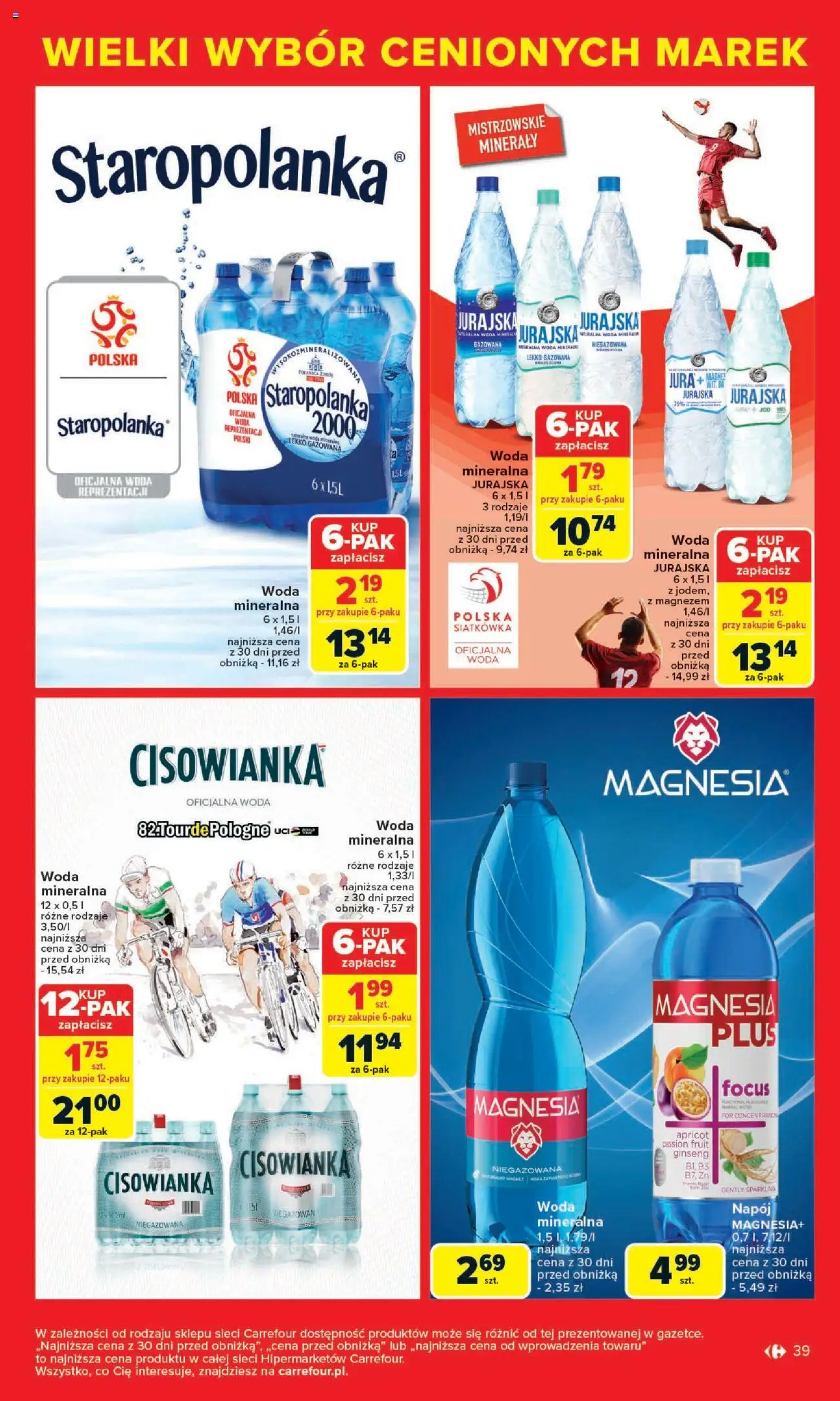 Carrefour Gazetka - Cenione marki, super ceny od 04.08.2025 | Strona: 39 | Produkty: Woda