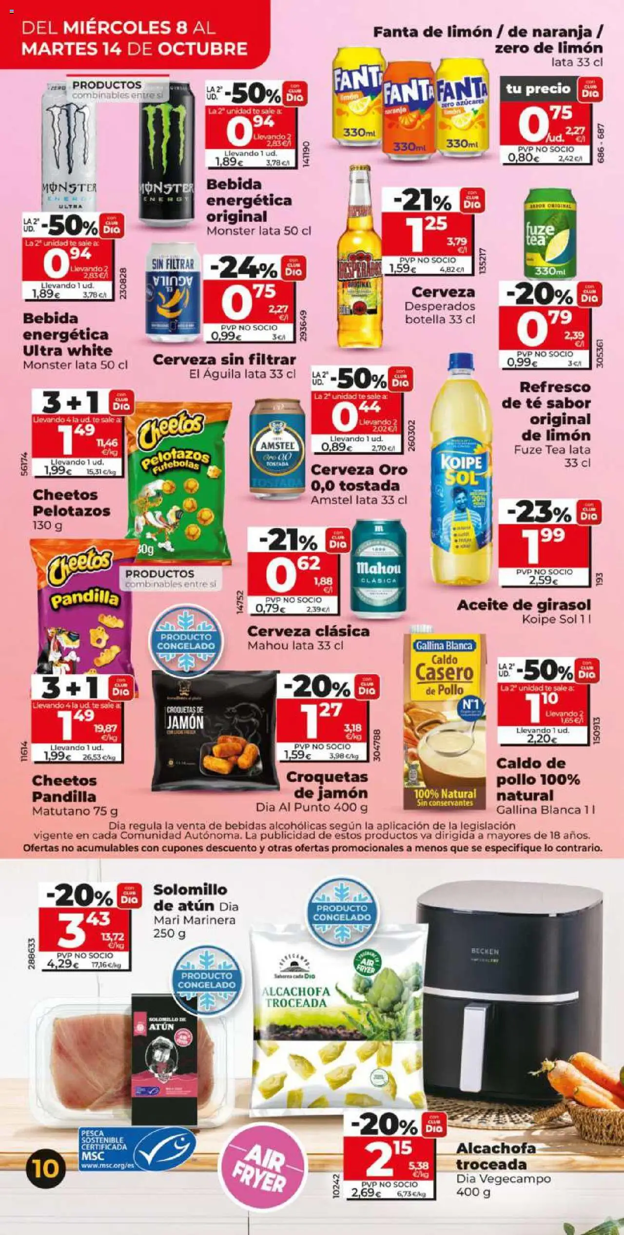 Dia - folleto Market │ válido desde el 08.10.2025 | Página: 10 | Productos: Aceite, Cerveza, Té, Croquetas