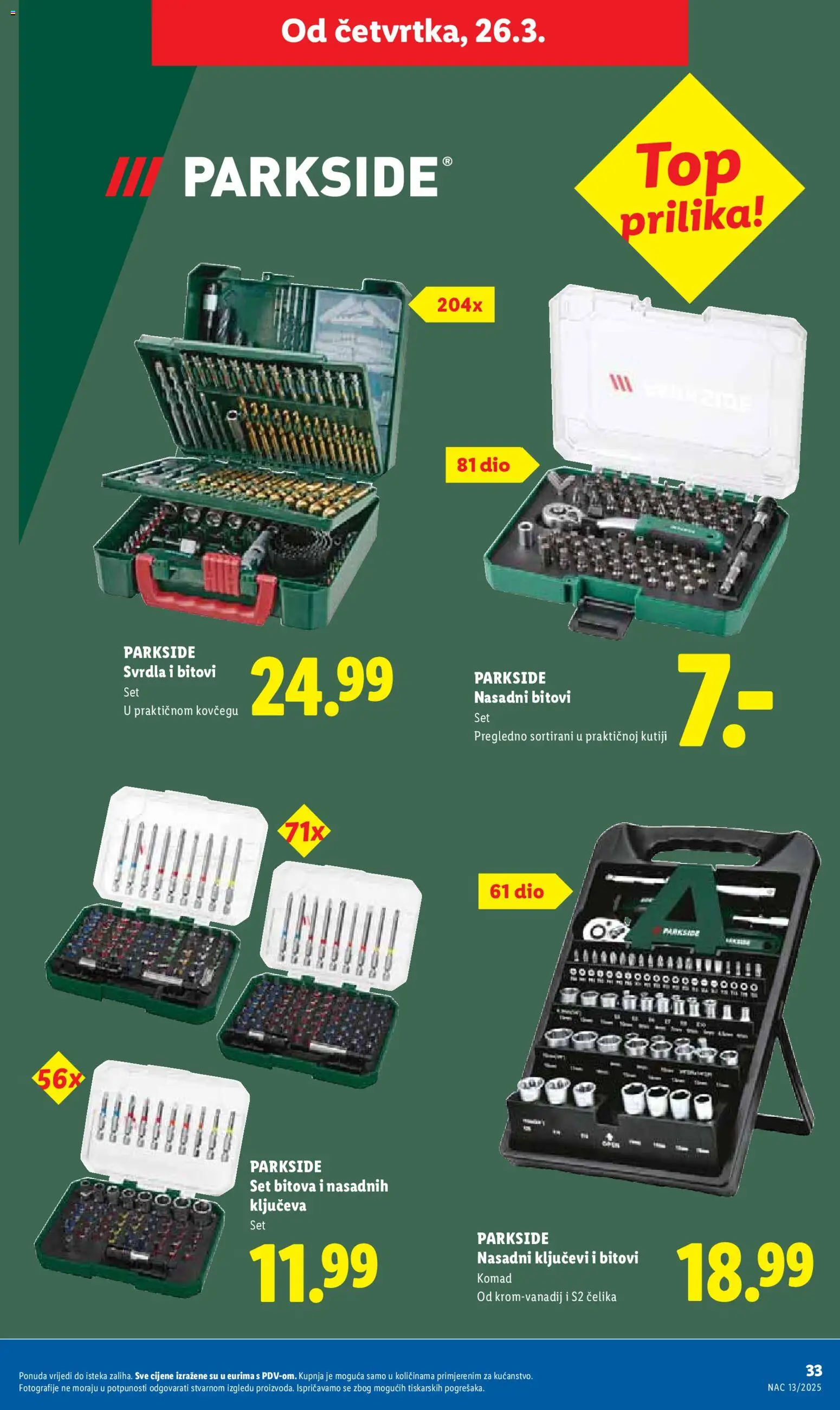 Lidl katalog | vrijedi od 23.03.2026 | Stranica: 33 | Proizvodi: Parkside