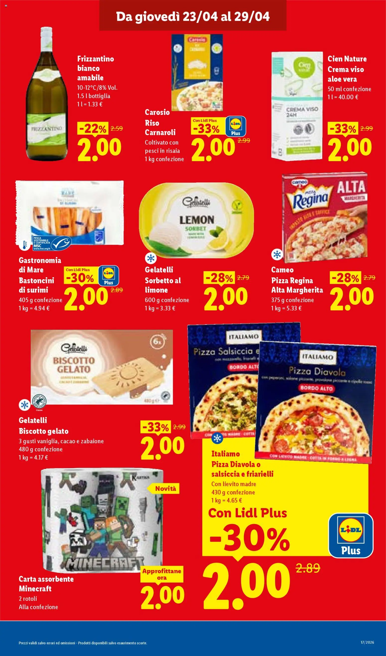 Volantino Lidl del 23.04.2026 | Pagina: 15 | Prodotti: Crema viso, Surimi, Pesca, Cacao