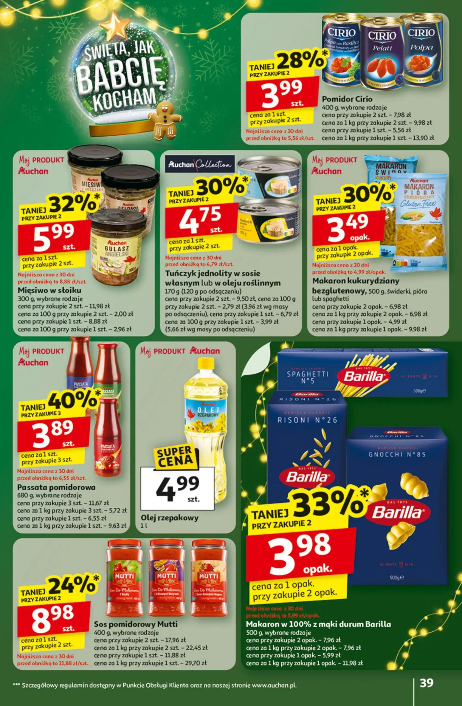 Auchan Black Friday od 27.11.2025 | Strona: 39 | Produkty: Olej rzepakowy, Tuńczyk, Gnocchi, Makaron