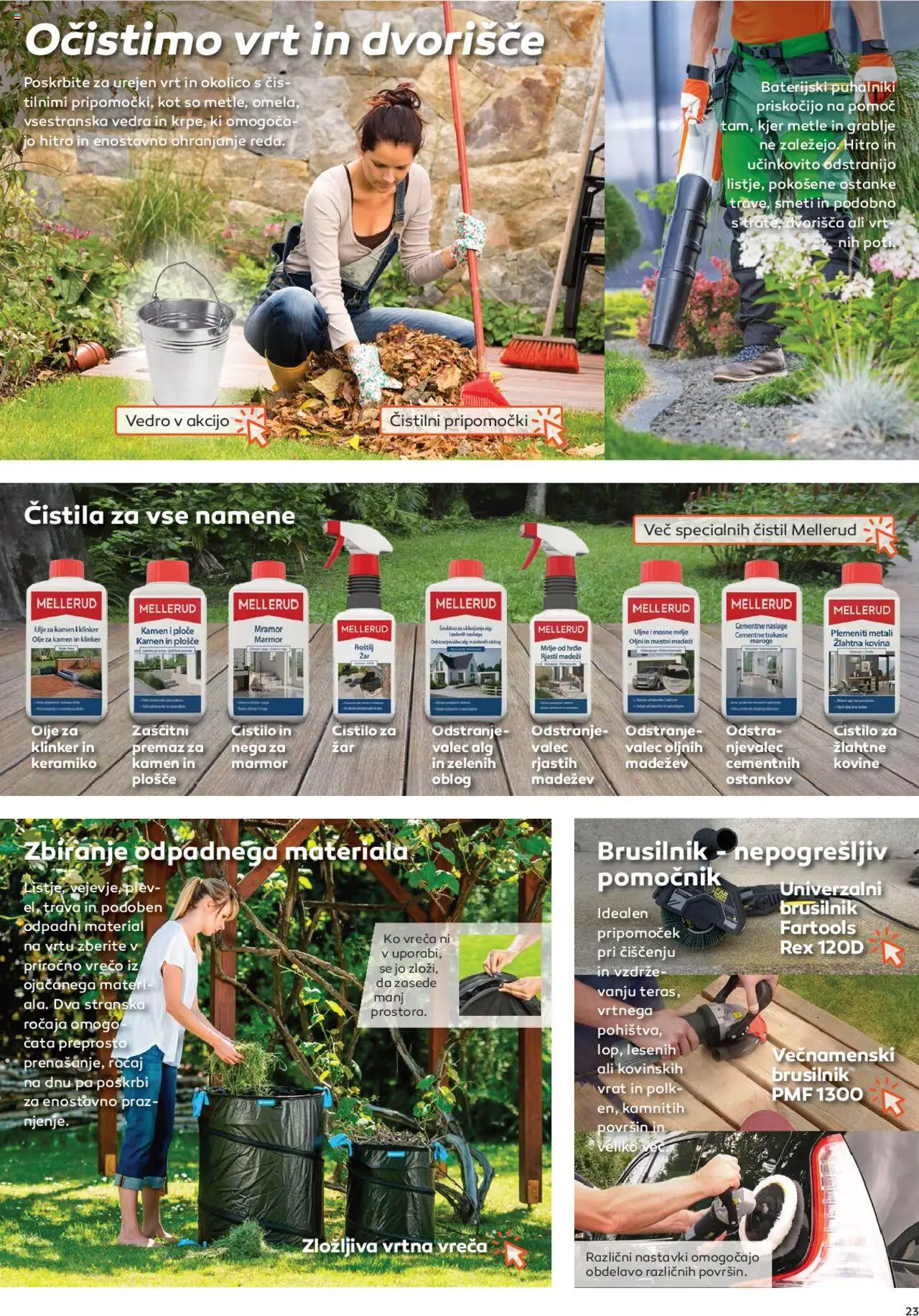 Novi Topdom katalog ponudbe – veljaven od 01.04.2025 | Stran: 23 | Izdelki: Čistila, Olje, Vedro, Brusilnik