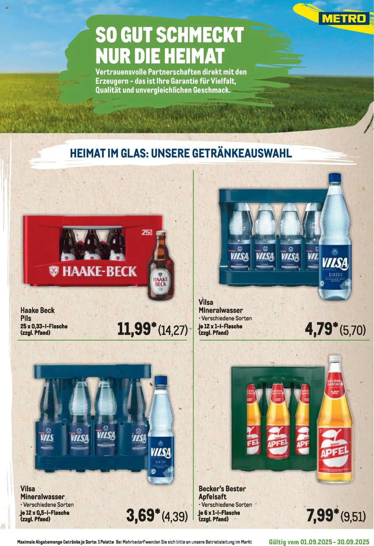 Metro Regionaler Flyer - gültig ab dem 01.09.2025 | Seite: 13 | Produkte: Pils, Äpfel, Apfelsaft, Mineralwasser