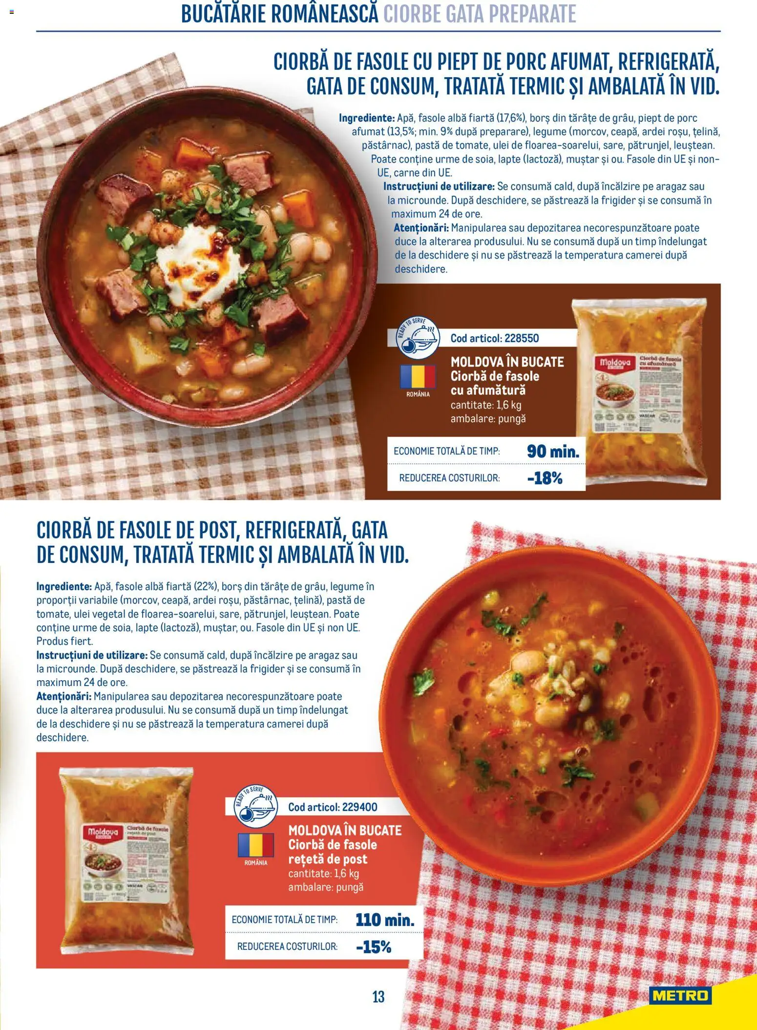 Noul catalog Metro – valabil de la 21.04.2026 | Pagină: 13 | Produse: Bucătărie, Borș, Ulei, Legume