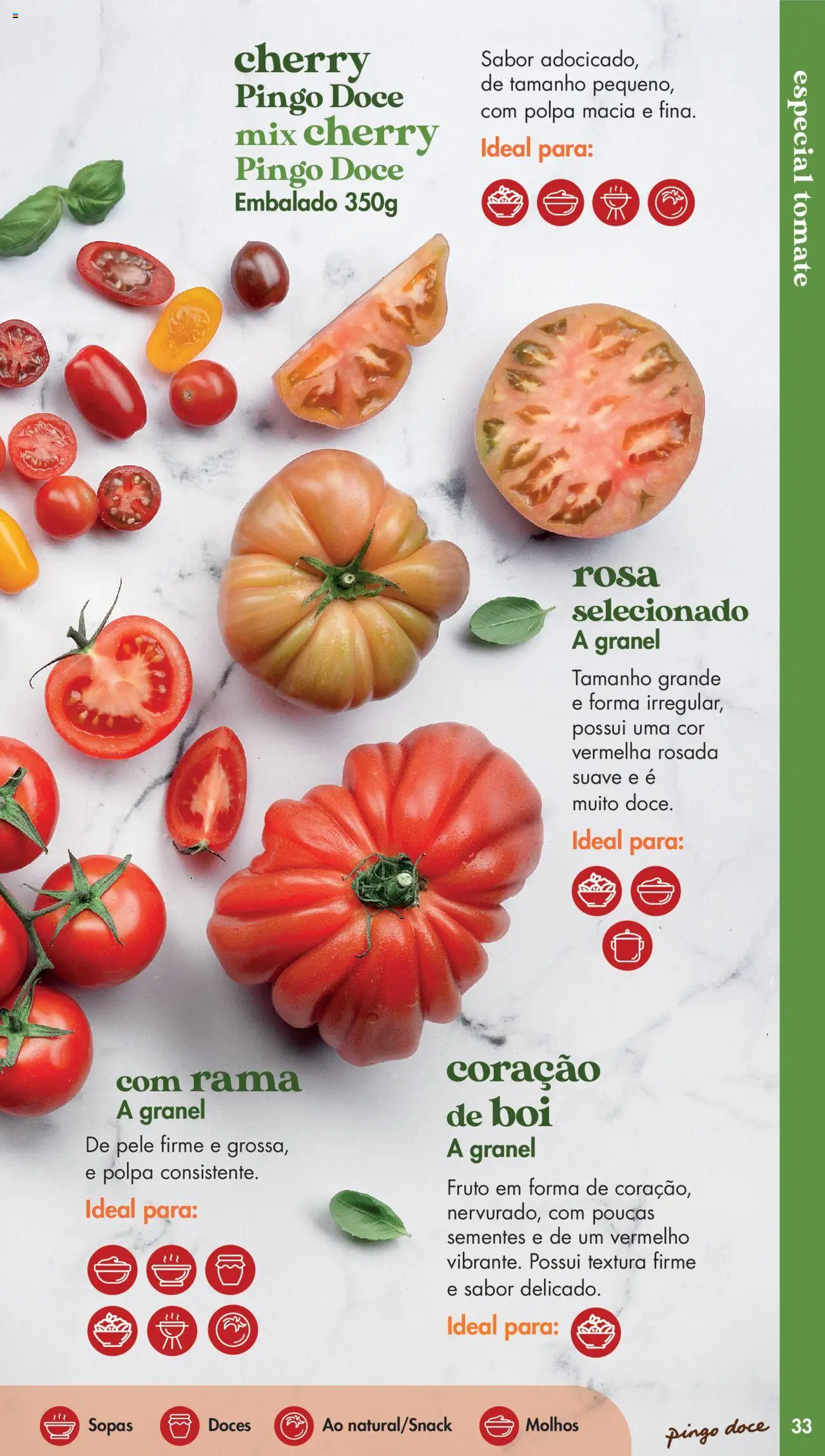 Pingo Doce - Catálogo Fruta e Legumes │ válido de 20.05.2025 | Página: 33 | Produtos: Tomate, Doces