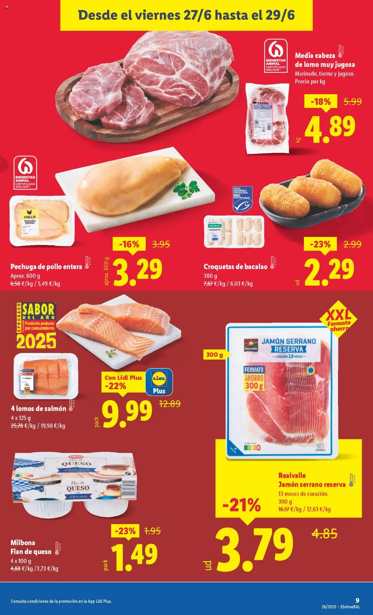 Lidl catálogo MAD │ válido desde el 23.06.2025 | Página: 17 | Productos: Queso, Jamón, Cerdo, Croquetas