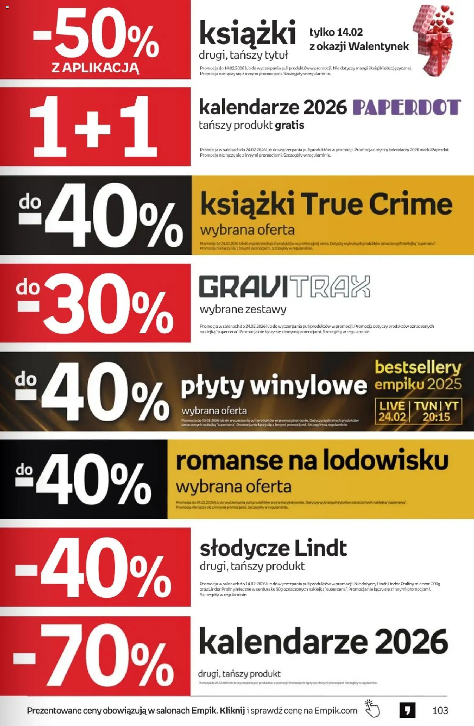 Empik promocje od 11.02.2026 | Strona: 103 | Produkty: Praliny, Plyty, Płyty Winylowe, Ser