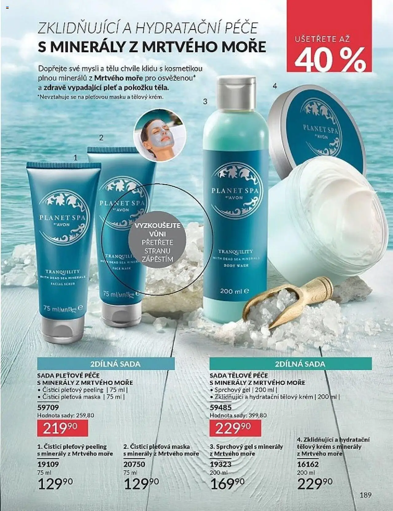 Avon katalog 10/2025 od 01.10.2025 | Strana: 189 | Produkty: Tělový krém, Sprchový gel, Body, Maska
