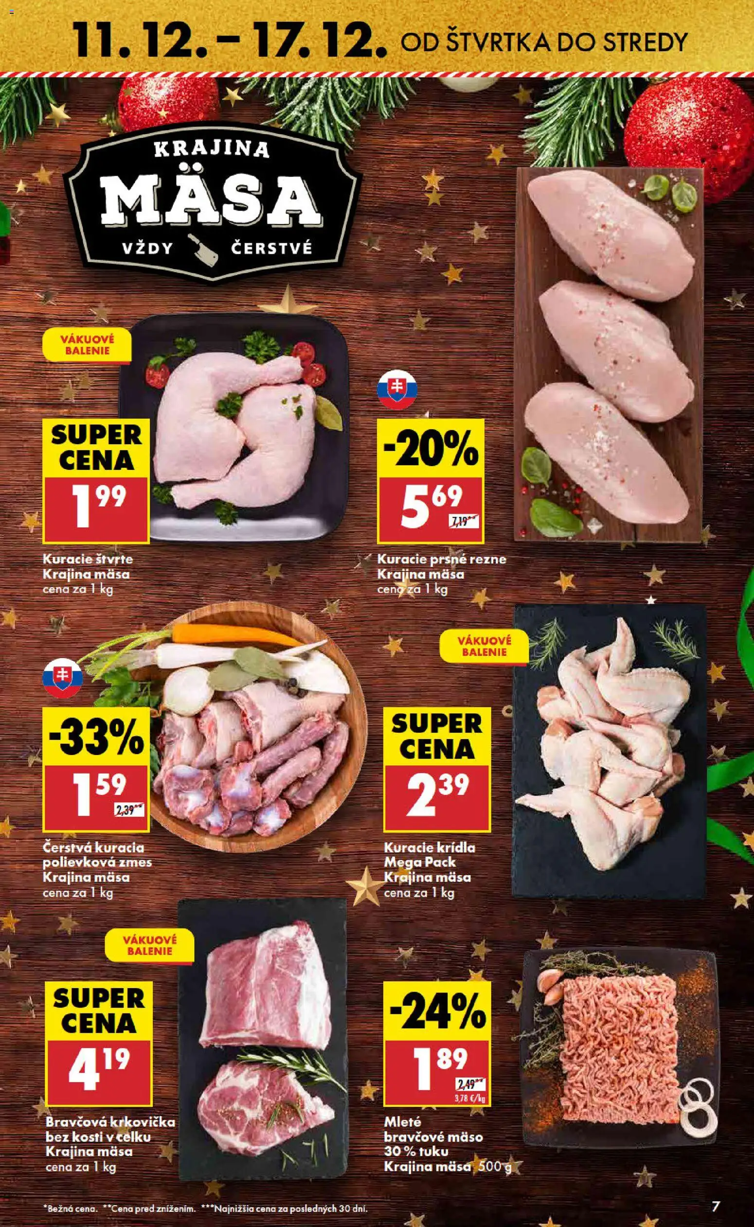 Nové Biedronka akcie – leták je platný od 11.12.2025 | Strana: 7 | Produkty: Bravčová krkovička, Krkovička, Bravčové mäso, Kuracie krídla