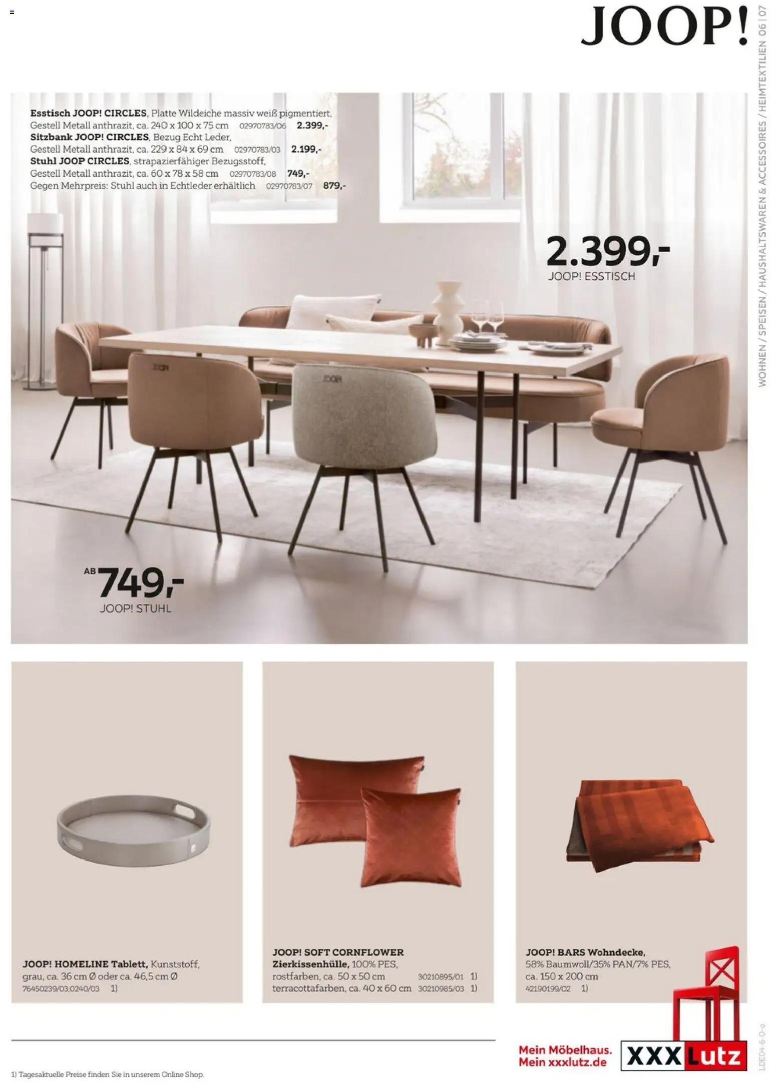 XXXLutz Home Collections – gültig ab 11.04.2026 | Seite: 7 | Produkte: Esstisch, Sitzbank, Stuhl