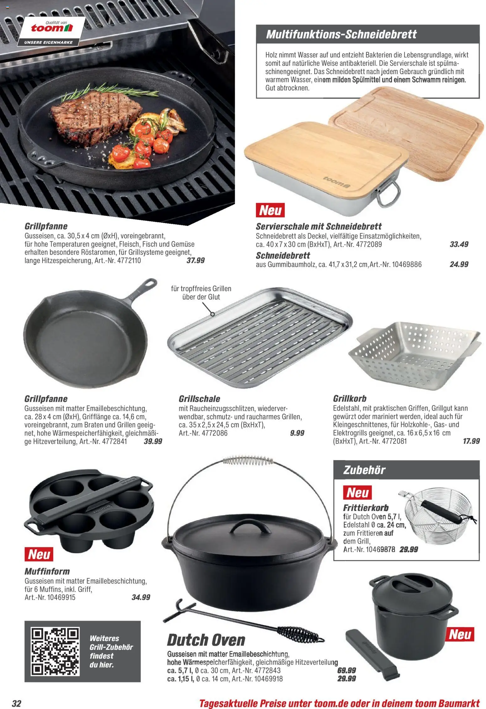 Toom Baumarkt  Grills & Zubehör 2026 – gültig ab 14.02.2026 | Seite: 32 | Produkte: Fisch, Wasser, Gemüse