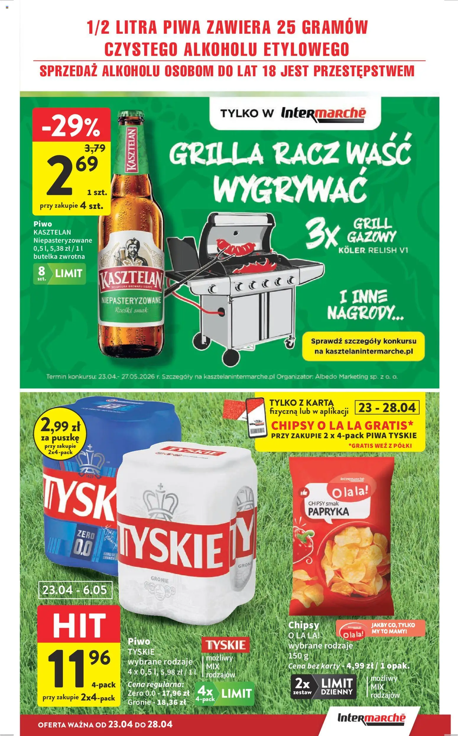 Intermarche gazetka od 23.04.2026 | Strona: 11 | Produkty: Chipsy, Papryka, Tyskie, Piwo