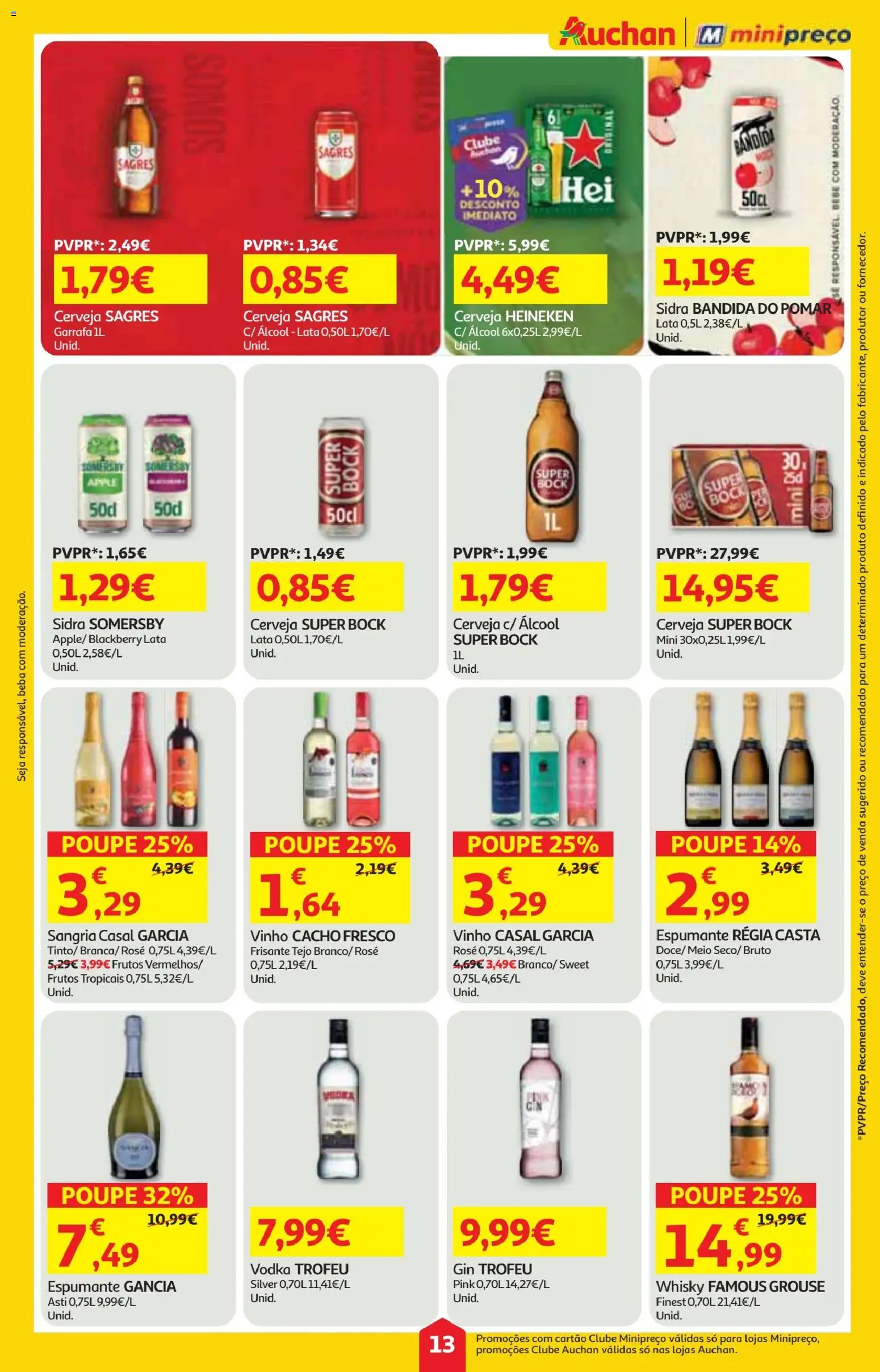 Minipreço folheto │ válido de 25.12.2025 | Página: 13 | Produtos: Whisky, Espumante, Super bock, Vodka