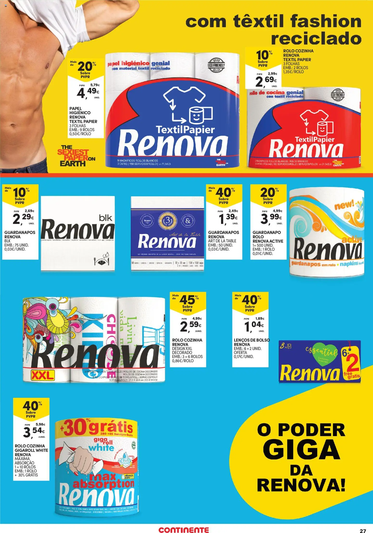 Continente - Açores │ válido de 19.02.2026 | Página: 27 | Produtos: Papel higiénico, Guardanapos
