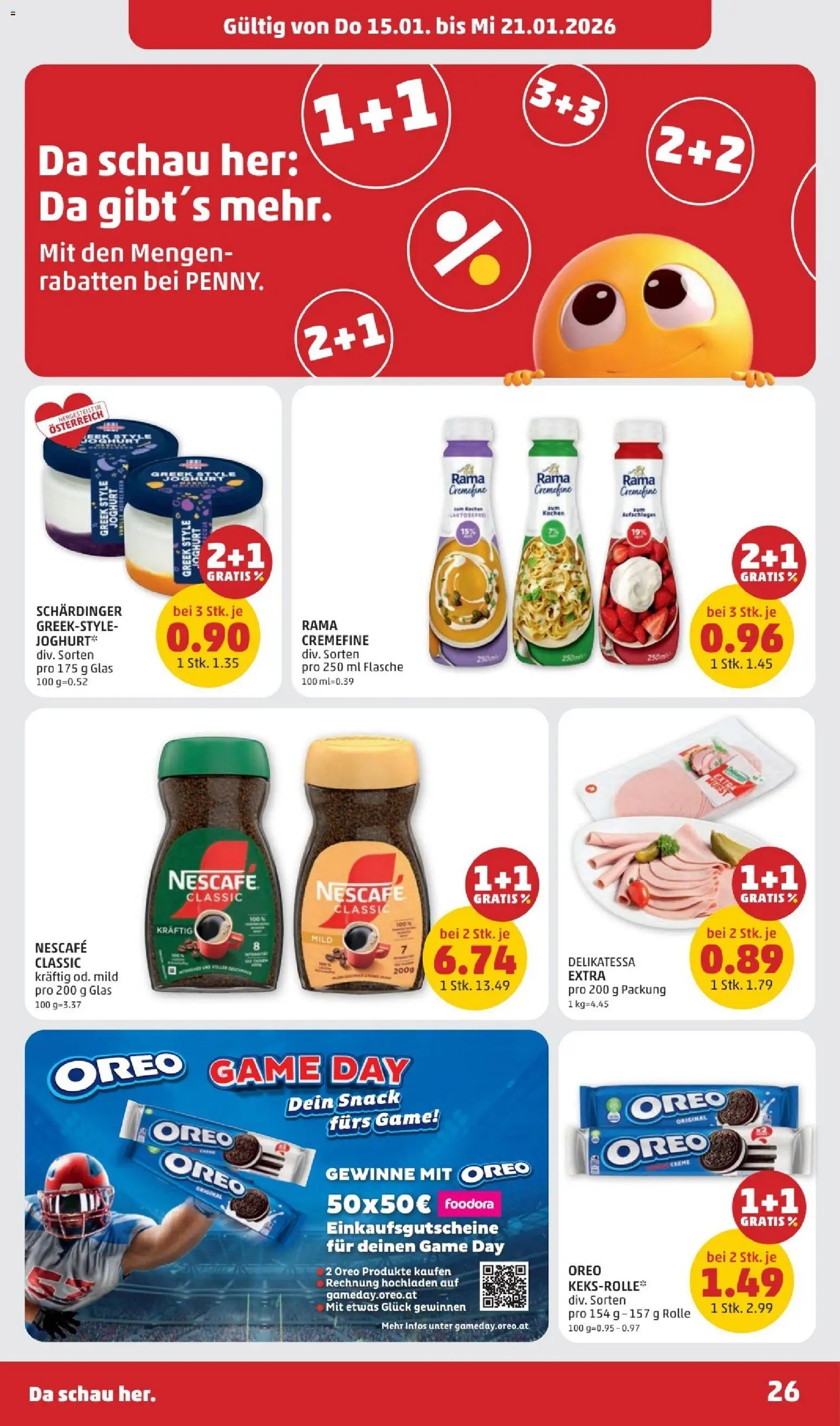 Penny Markt Flugblatt gültig ab 15.01.2026 | Seite: 26 | Produkte: Wurst, Creme, Joghurt