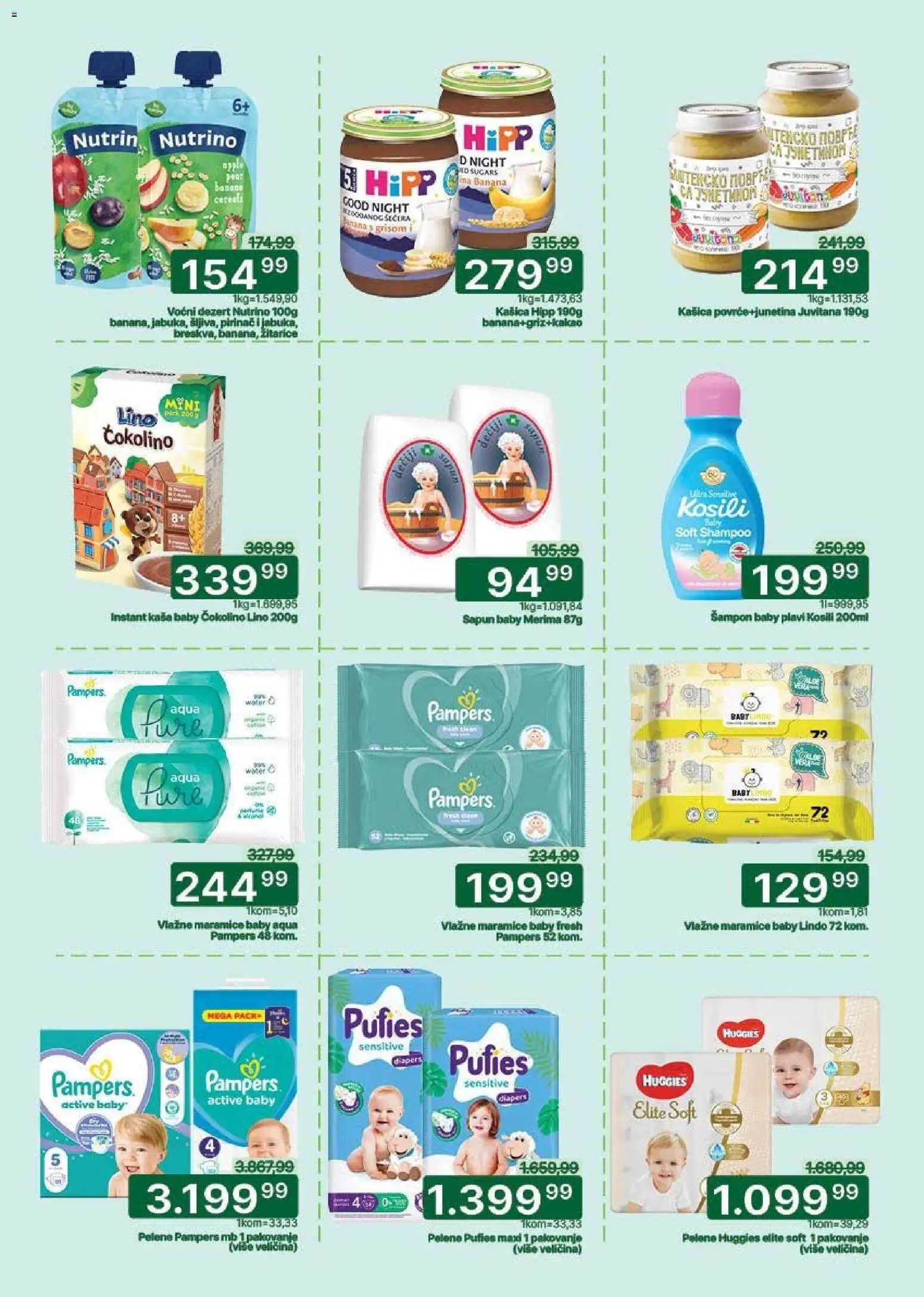 Univerexport katalog - važi od 02.03.2026 | Strana: 25 | Proizvode: Pampers, Pakovanje, Vlažne maramice, Pelene