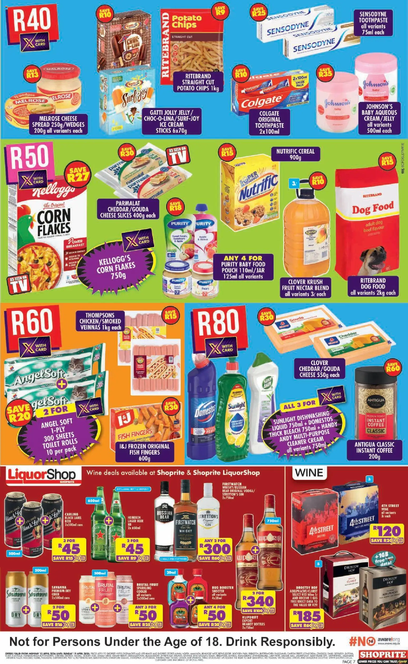 New Shoprite catalogue – valid from 13.04.2026 | Page: 7 | Products: Data, Coffee, Flakes, Dog food