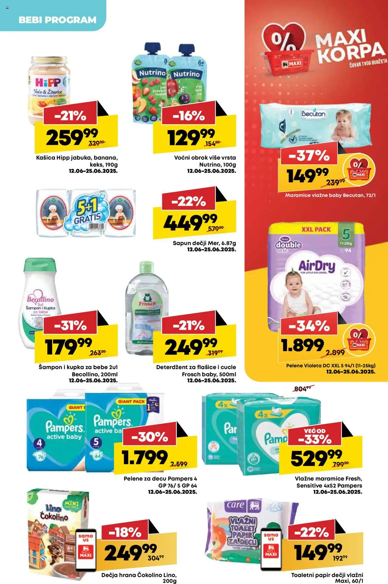 Mega Maxi katalog - važi od 12.06.2025 | Strana: 27 | Proizvode: Deterdžent, Pampers, Korpa, Vlažne maramice