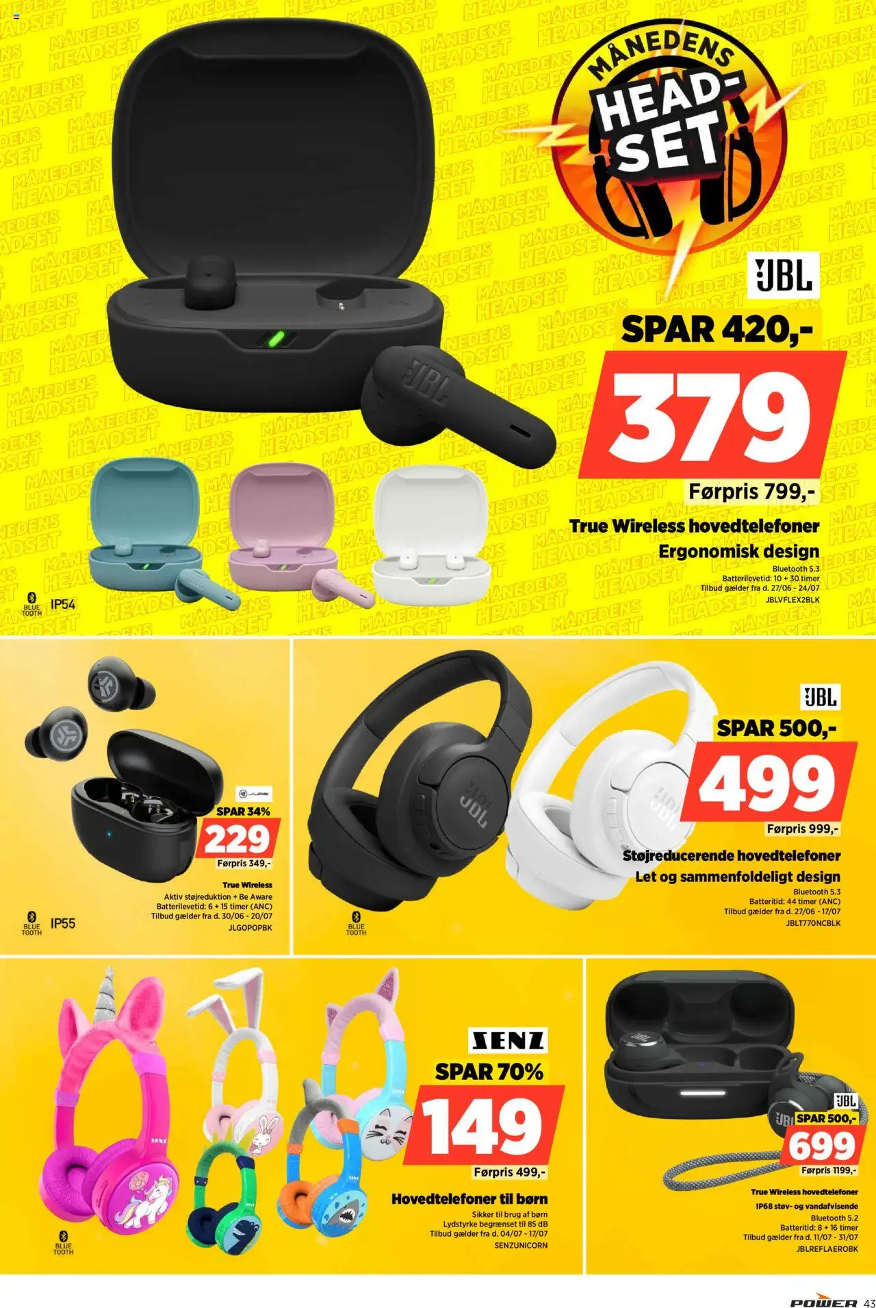 Power Tilbudsavis gyldig fra 11.07.2025 | Side: 43 | Produkter: Hovedtelefoner