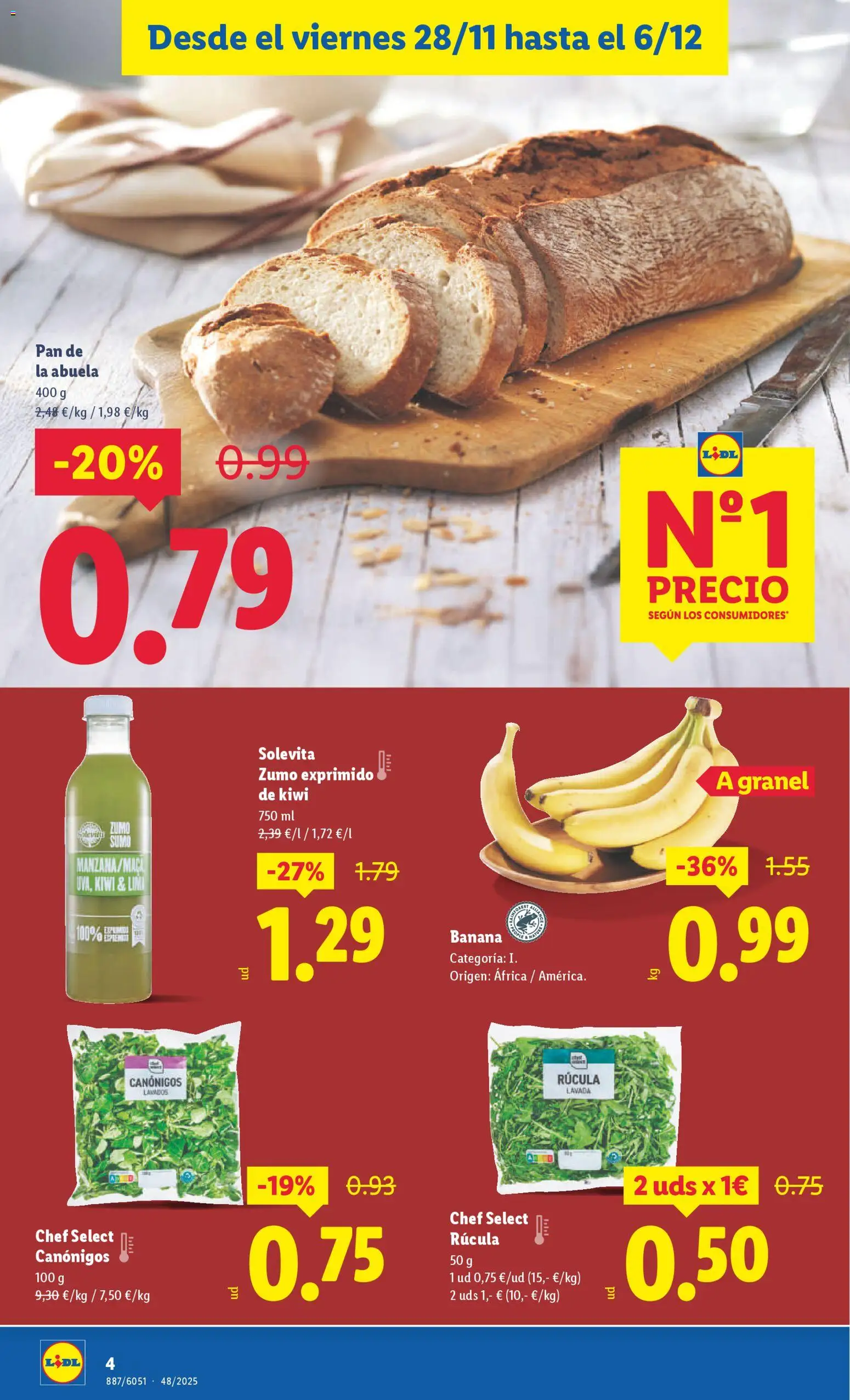 Lidl -Teraple │ válido desde el 28.11.2025 | Página: 4 | Productos: Pan, Kiwi, Ροζ πιπέρι