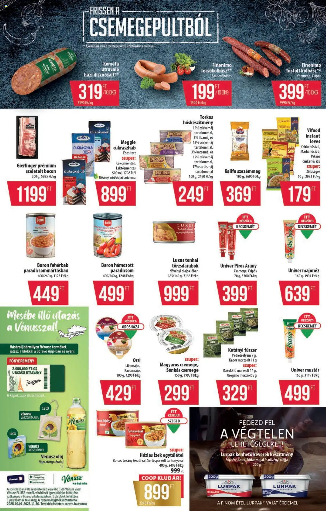 COOP akciós ujság - amely érvényes a következő dátumtól: 09.10.2025 | Oldal: 4 | Termékek: Kapor, Szeletelt bacon, Paradicsom, Marhahús