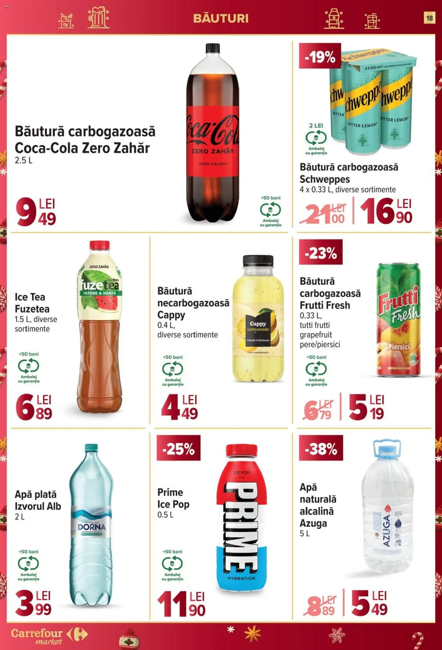 Noul catalog Carrefour – valabil de la 26.11.2025 | Pagină: 18 | Produse: Ice tea, Apă, Zahăr