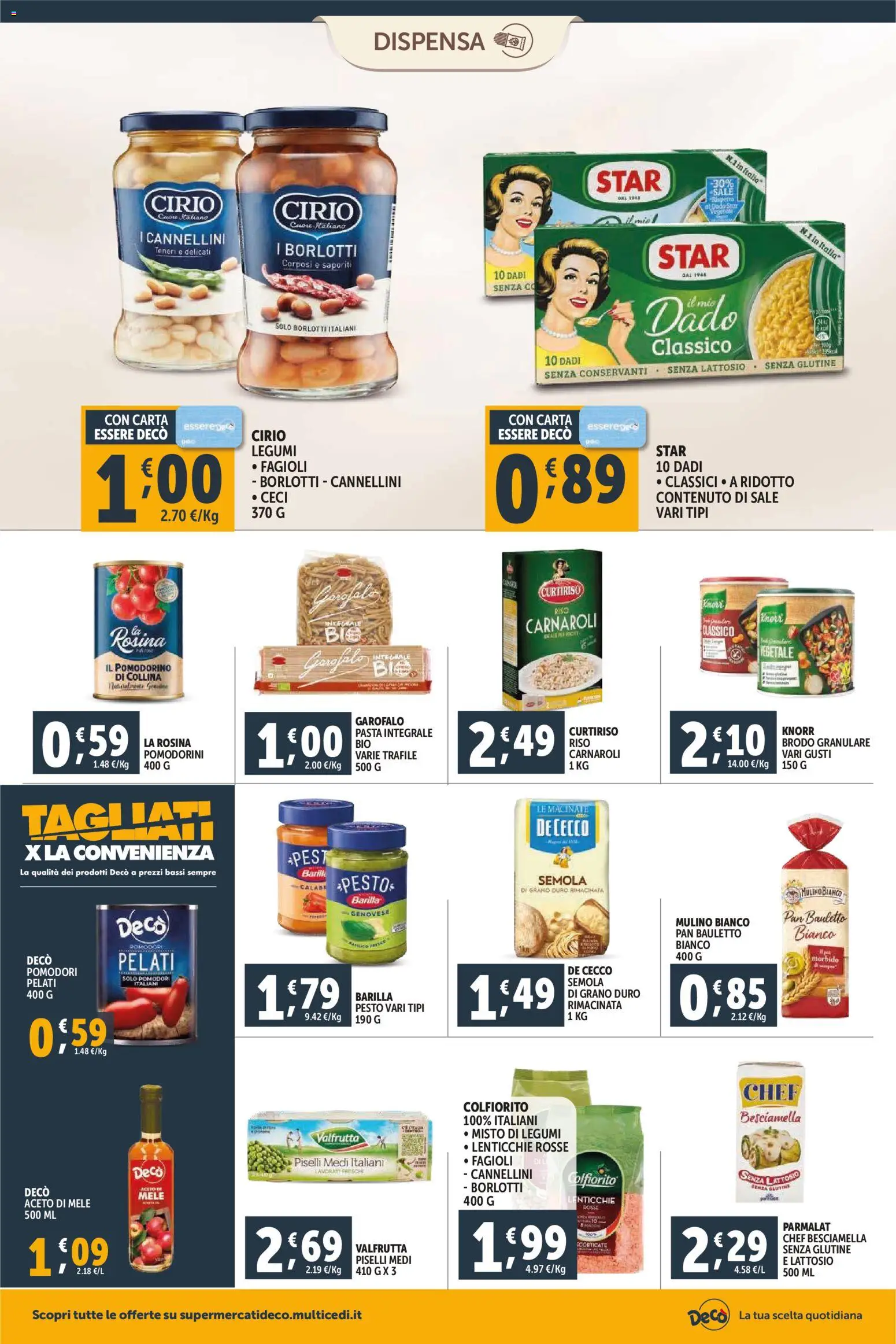 Volantino Decò del 23.02.2026 | Pagina: 8 | Prodotti: Pomodorini, Riso, Sale, Pesto