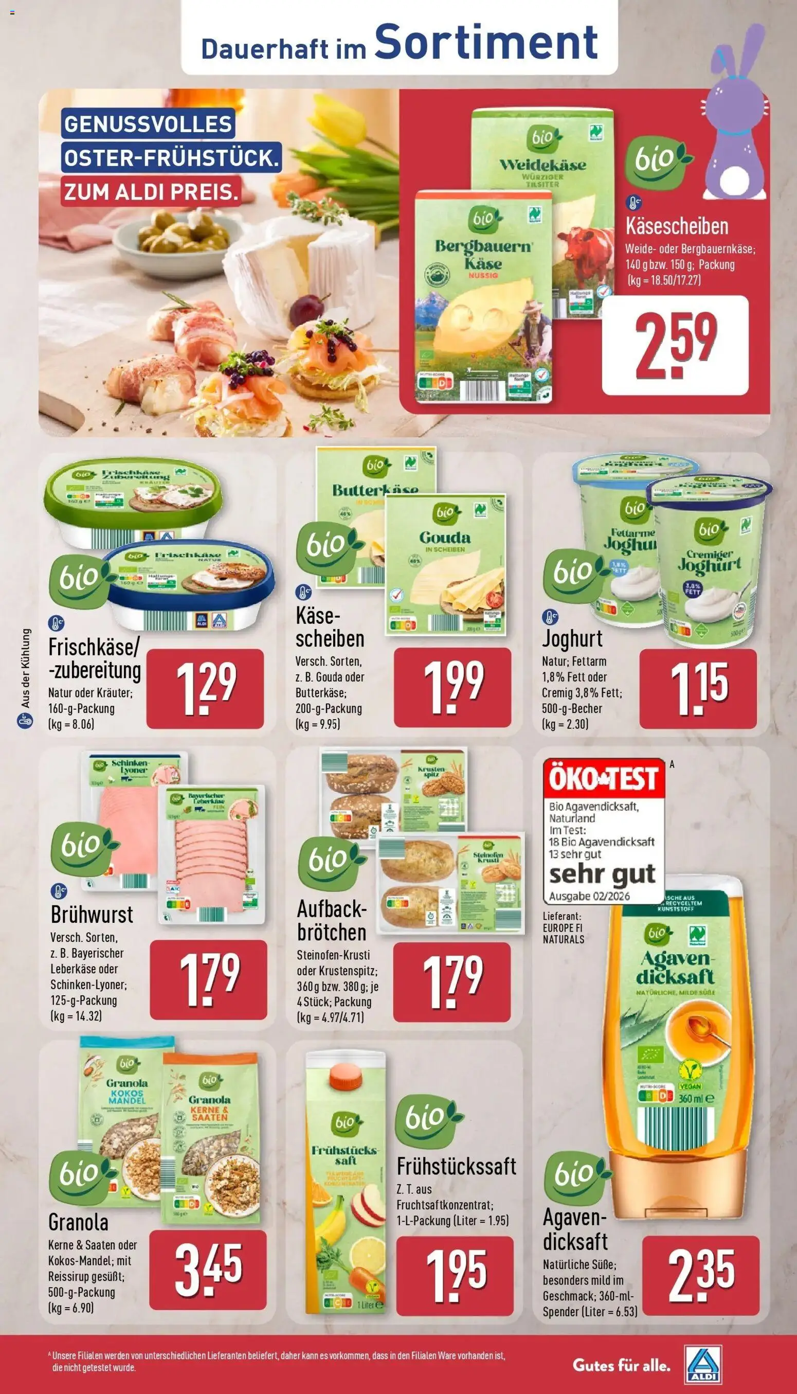 Aldi Wochenangebote – gültig ab 30.03.2026 | Seite: 38 | Produkte: Käse, Joghurt, Gouda, Schinken