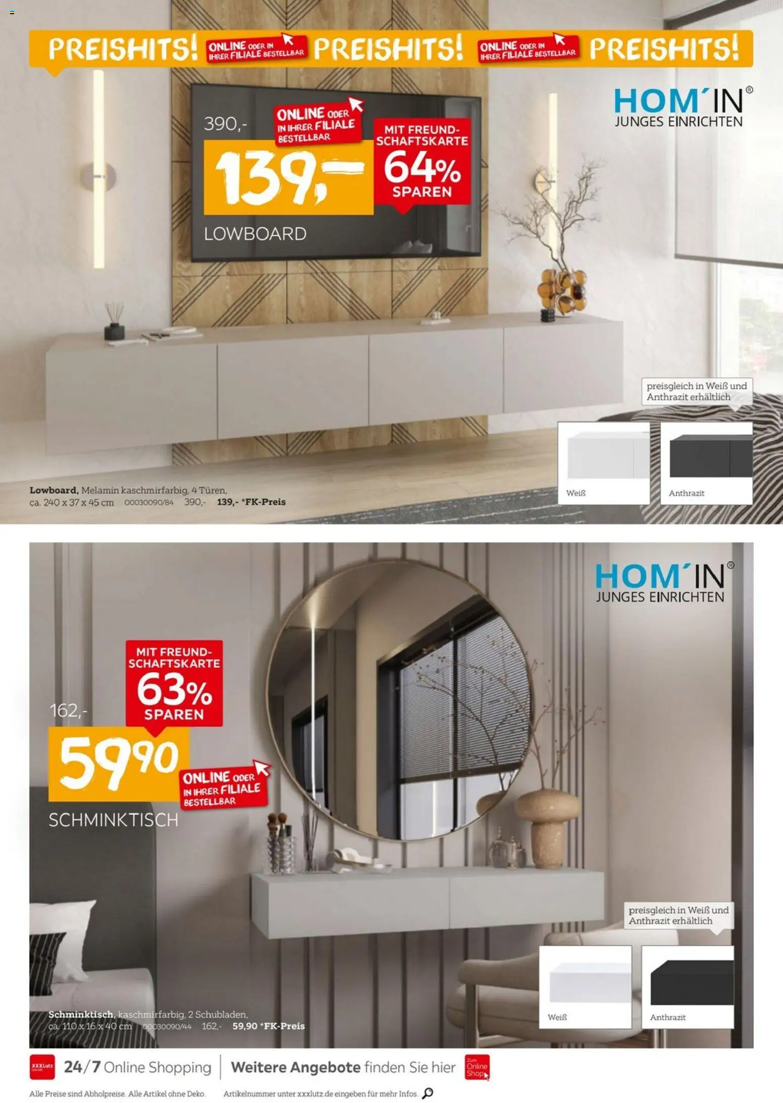 XXXL Lutz Aufbewahrung & Deko – gültig ab 08.03.2026 | Seite: 2 | Produkte: Lowboard, Schminktisch
