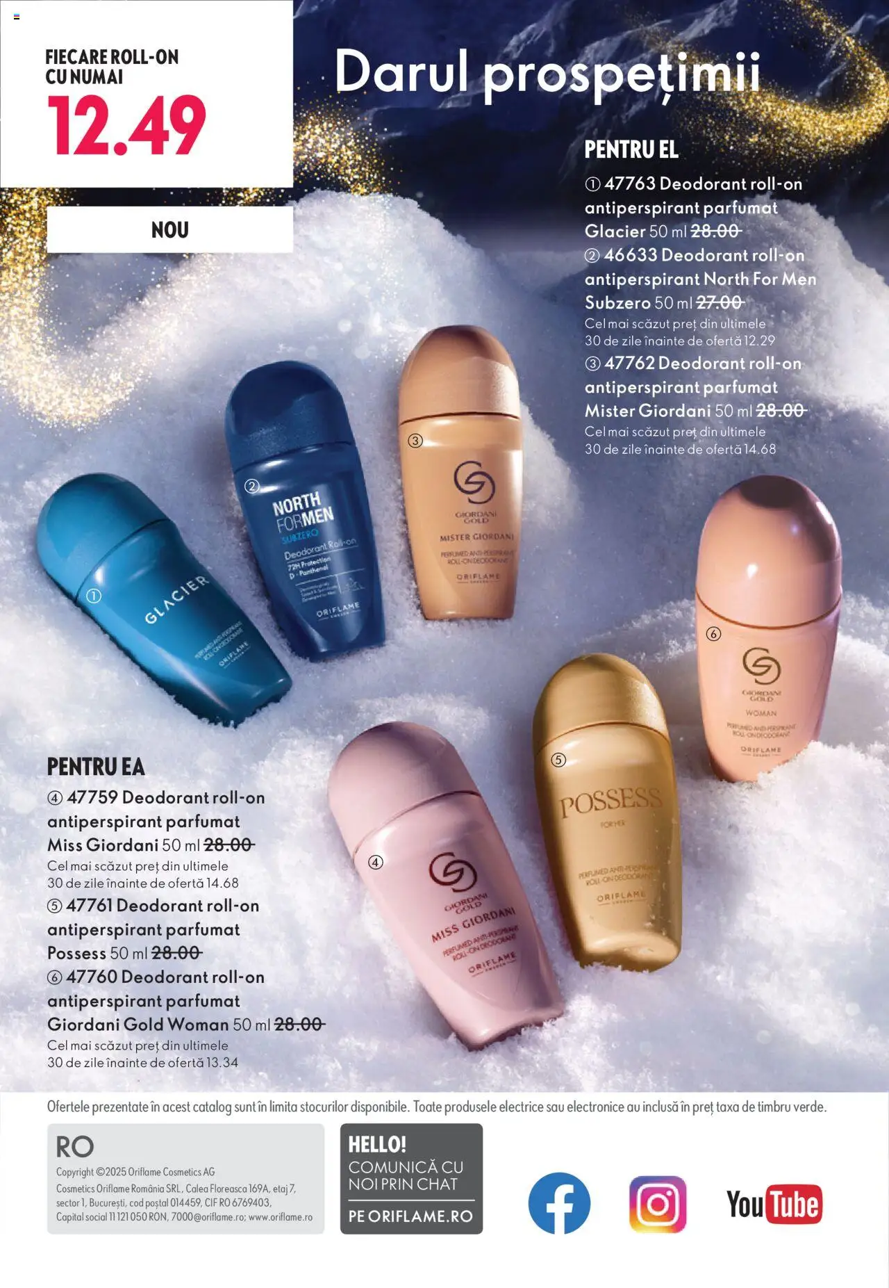 Noul catalog Oriflame – valabil de la 12.11.2025 | Pagină: 180 | Produse: Deodorant, Antiperspirant