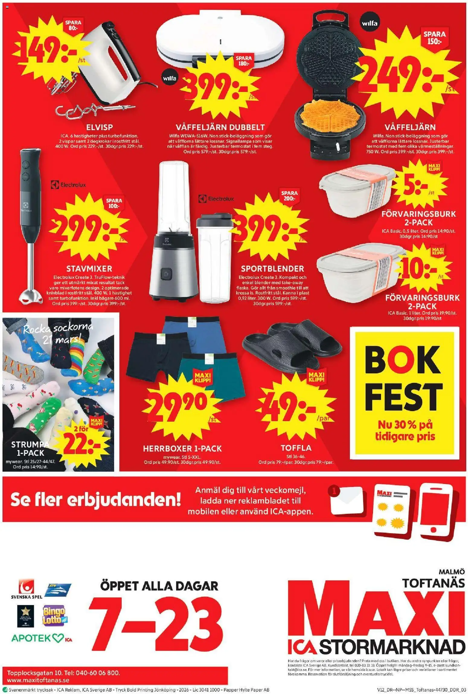 ICA Maxi reklamblad aktuell från 16.03.2026 | Sida: 12 | Produkter: Mixer, Papper, Elvisp, Spel
